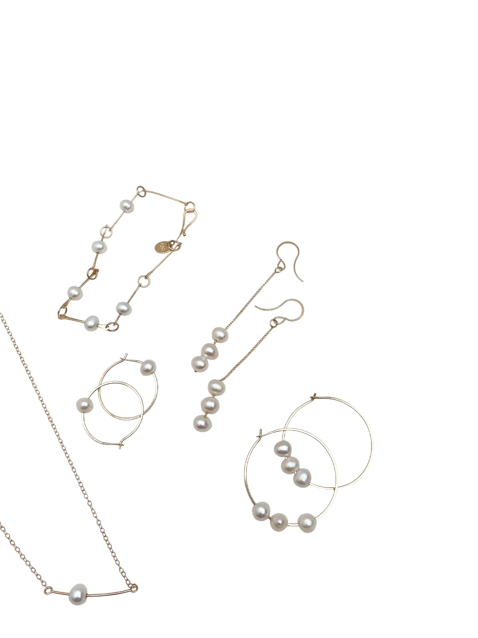 7/8 Inch Single Pearl Hoop Earrings