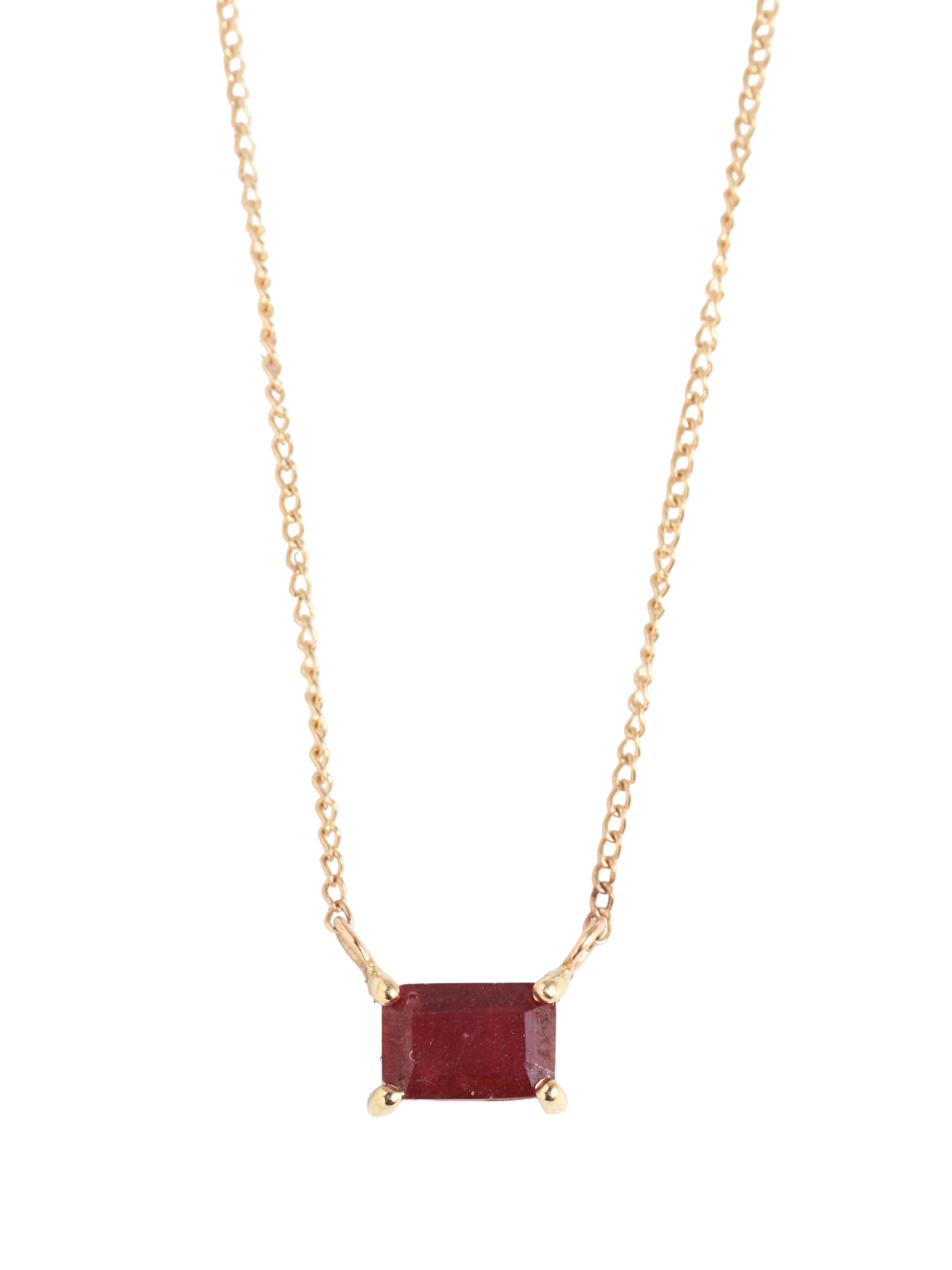 Ruby bar baguette necklace