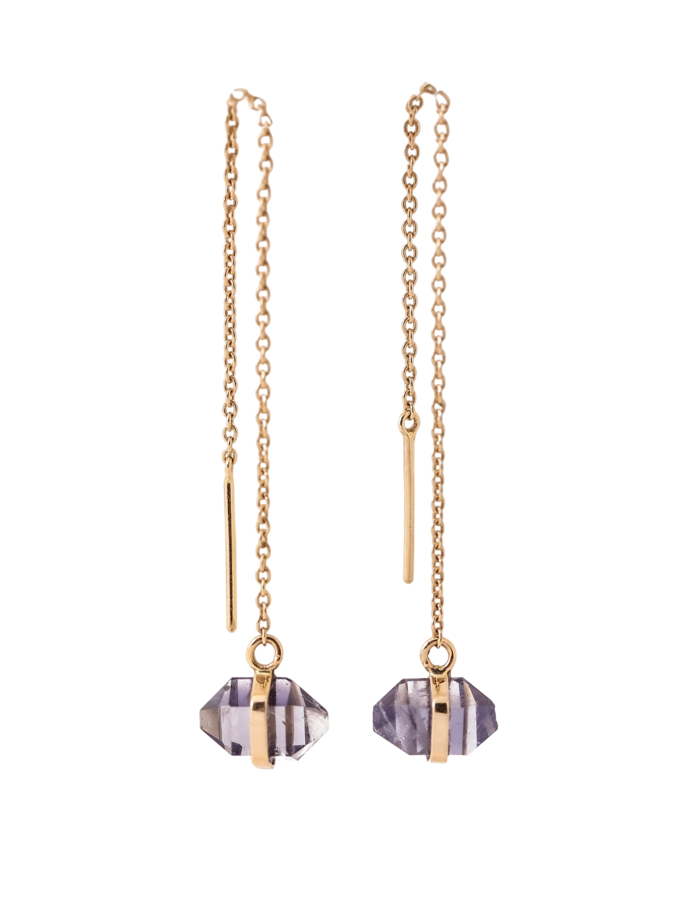 Iolite Threader Earrings photo