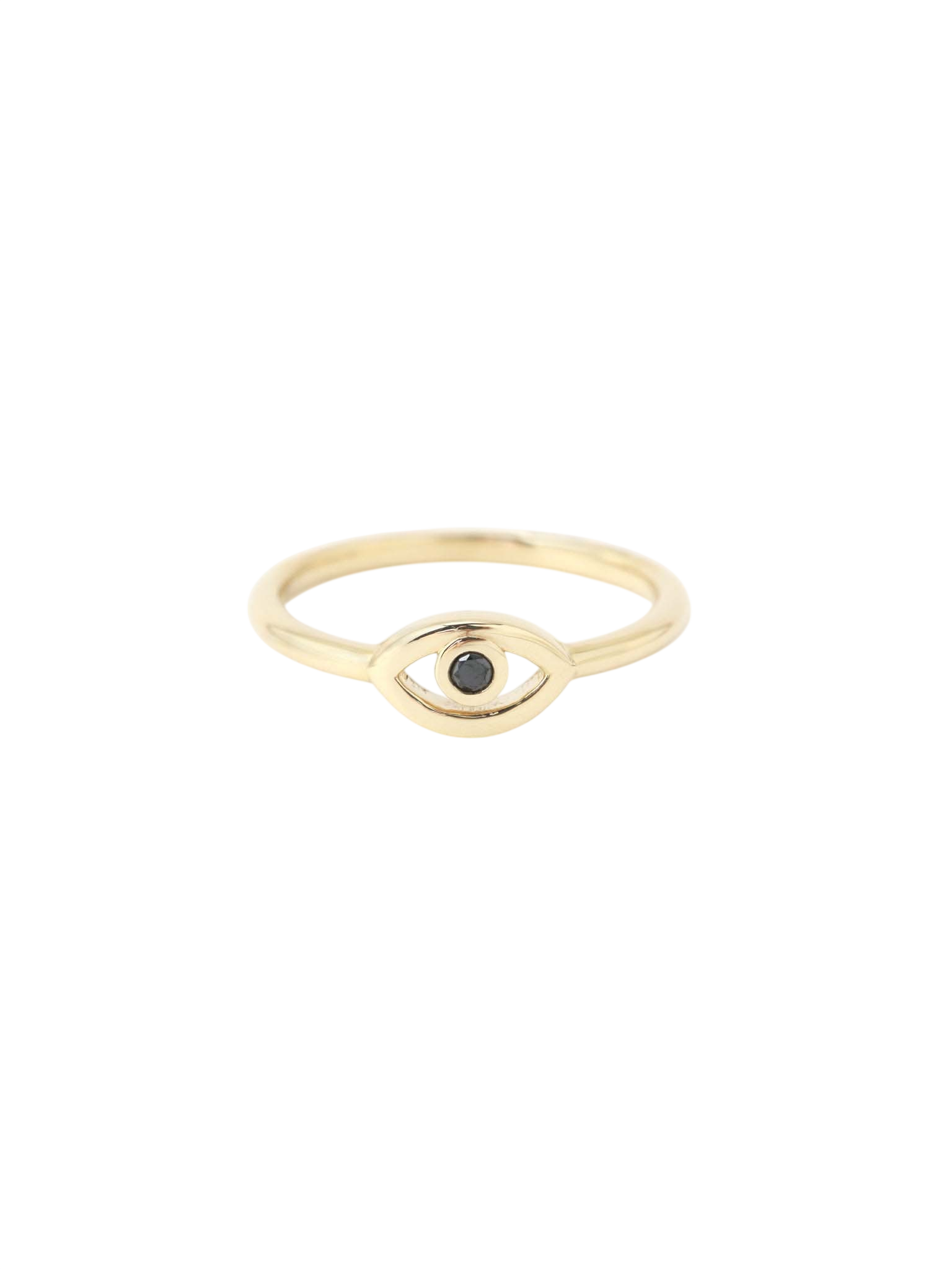 Small Black Diamond Eye Ring