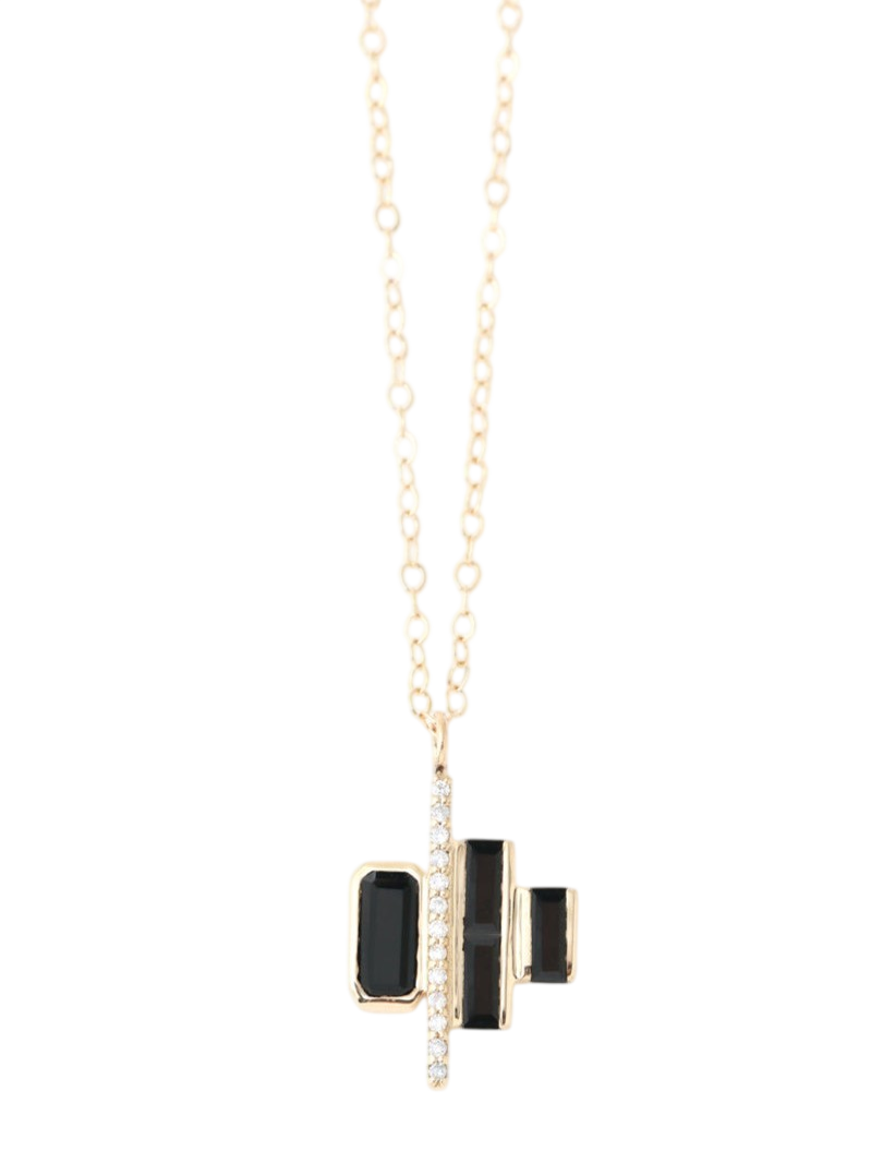 Cityscape Triple Spinel and Diamond Tower Necklace