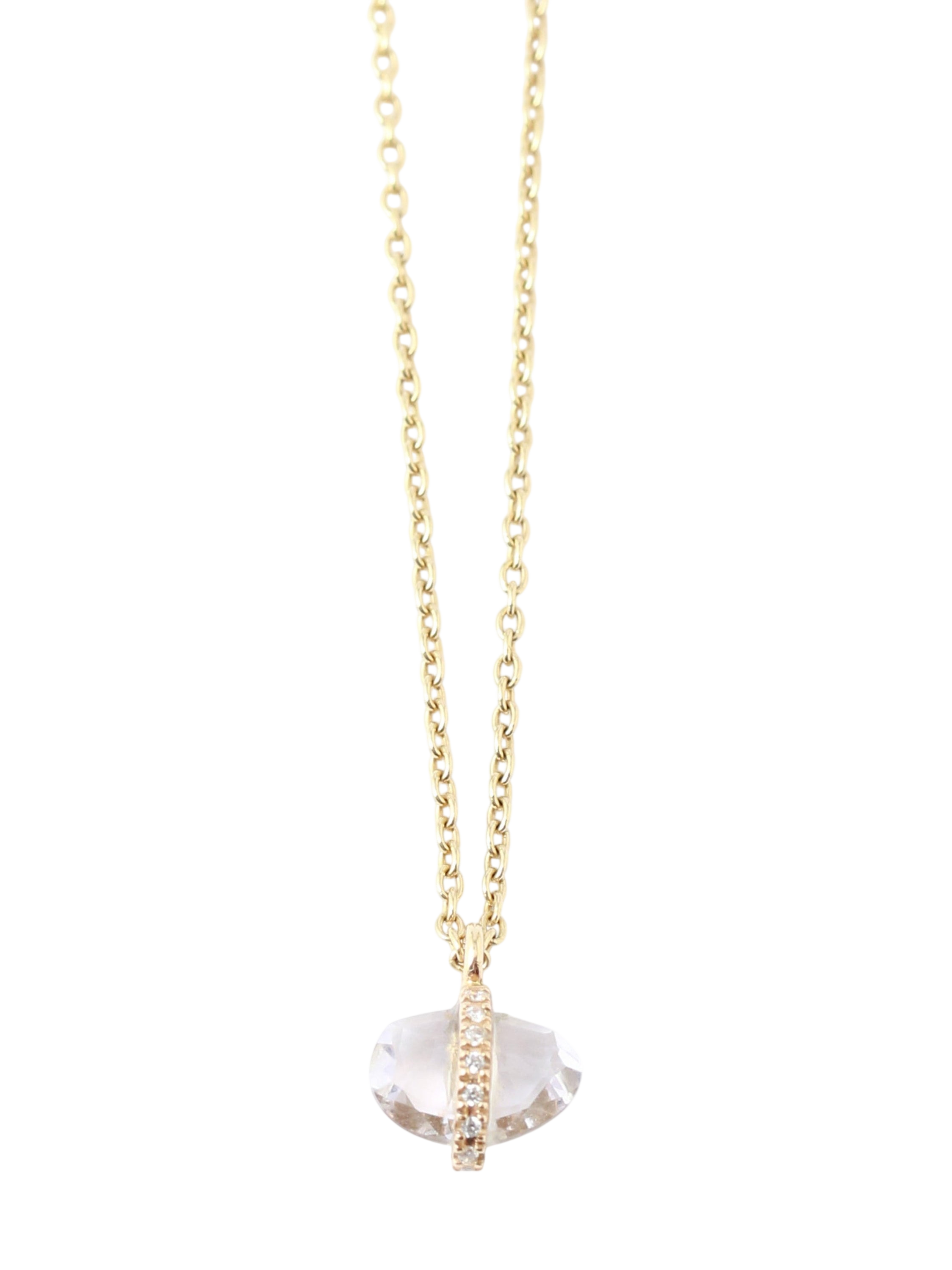 Micropave Bezel Wrapped Amethyst Pendant Necklace