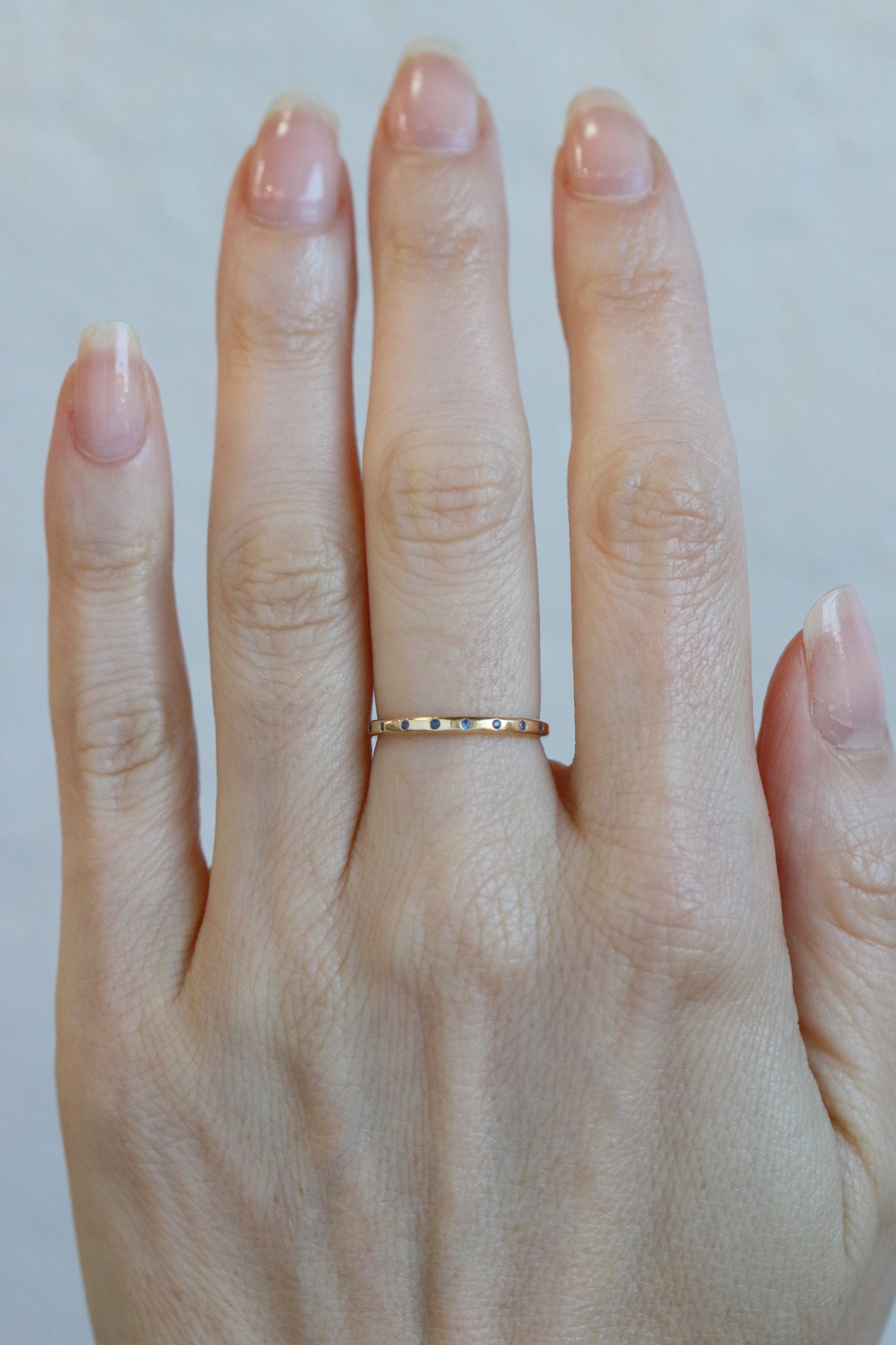 18 Blue Sapphire Band- 18k Yellow Gold