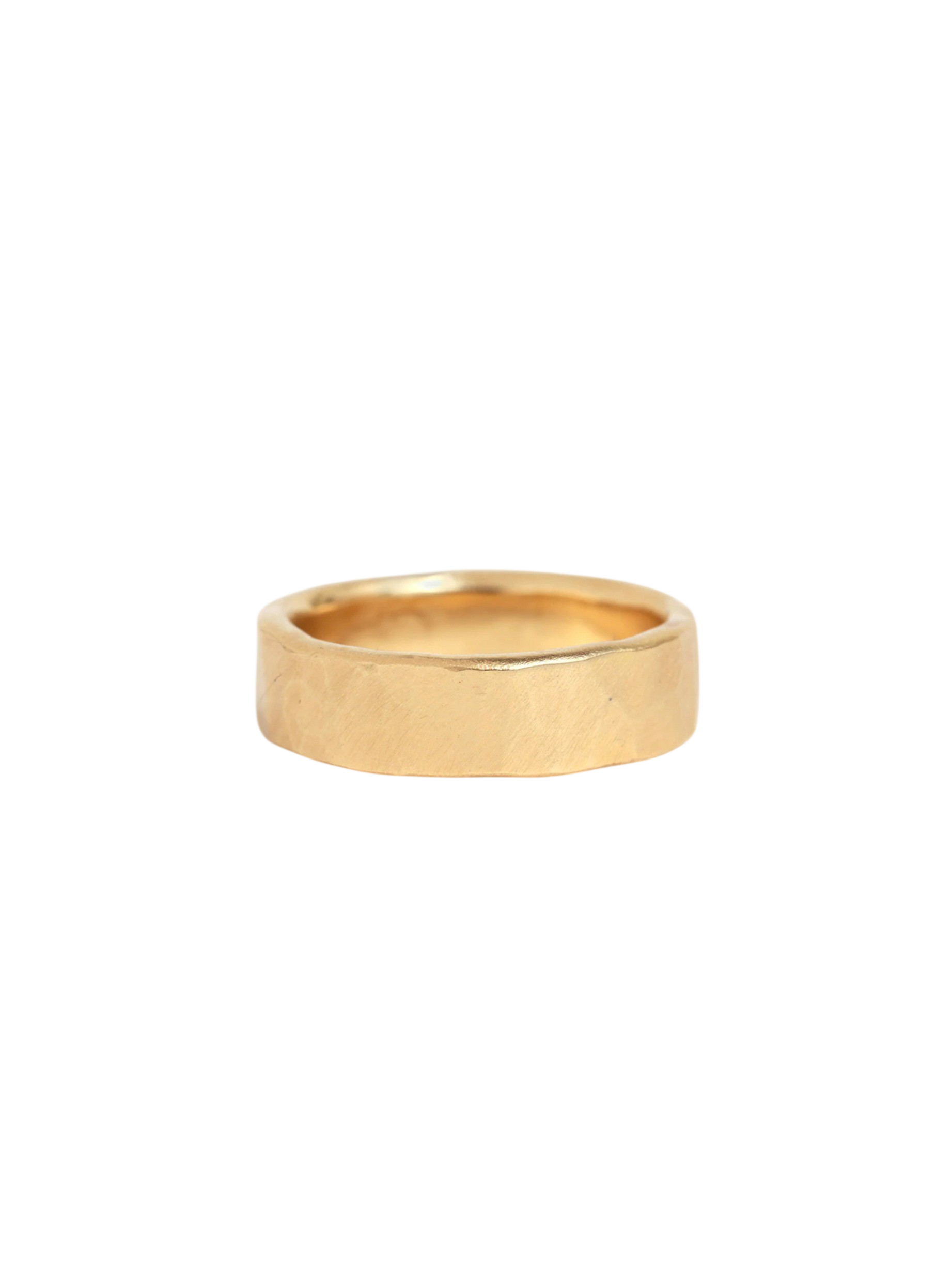 6mm Solid Hammered Band - 14k Gold photo