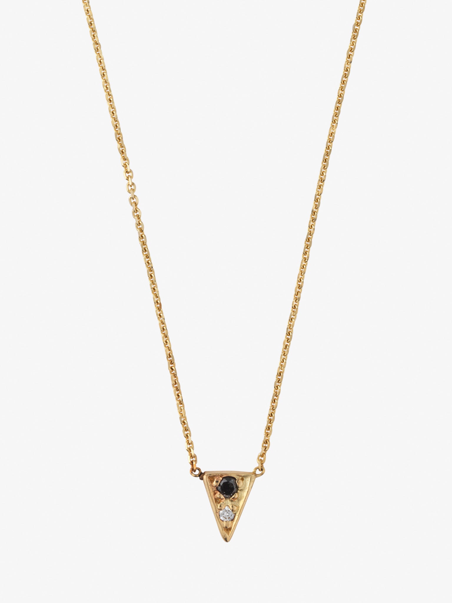 Black and white triangle diamond necklace