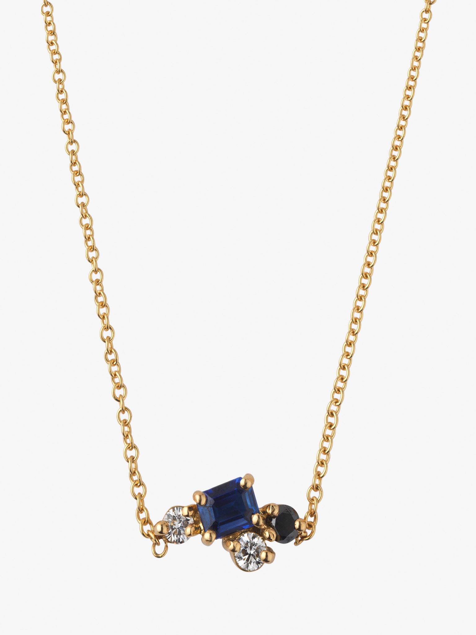 Sapphire cosmic dawn necklace