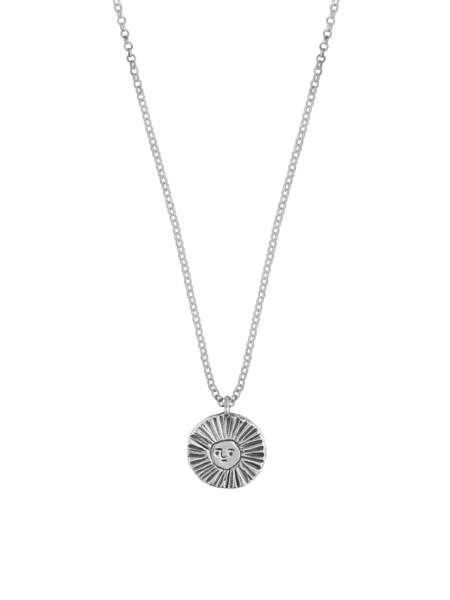 Sun disc necklace silver