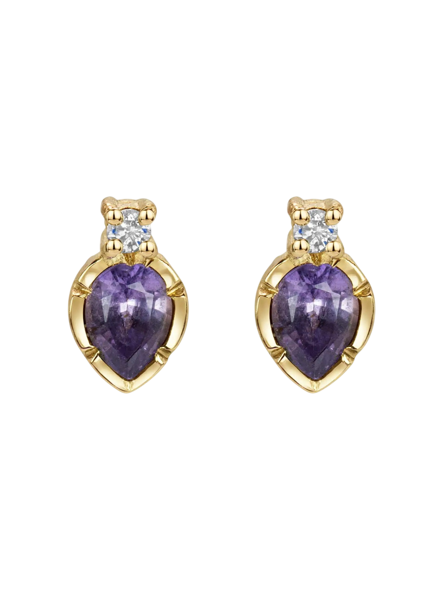 Flower Set Purple Sapphire Earrings photo