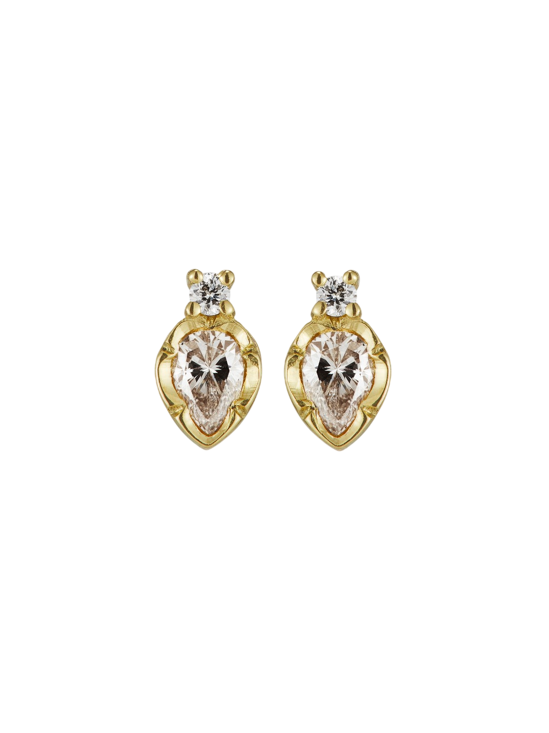Flower Set Pear Diamond Earrings photo
