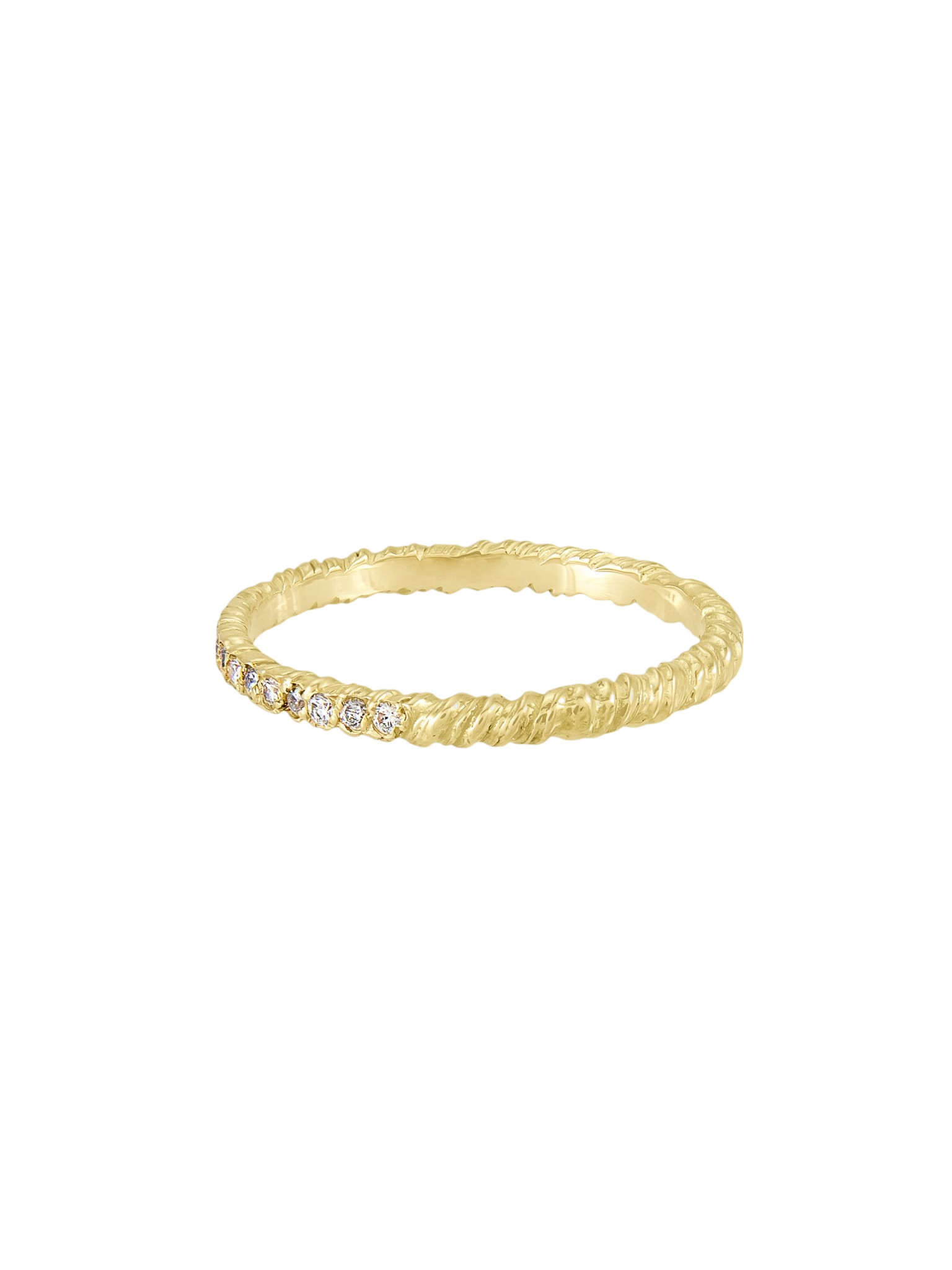 Entwined 2mm grey diamond half eternity ring photo