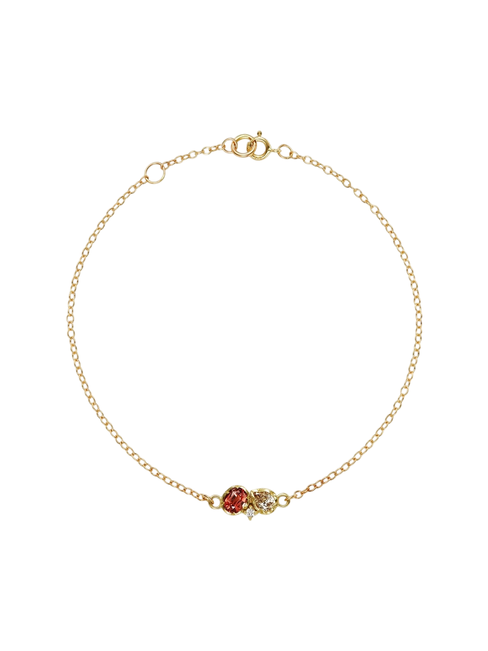 Three Stone Diamond & Spinel Bracelet photo