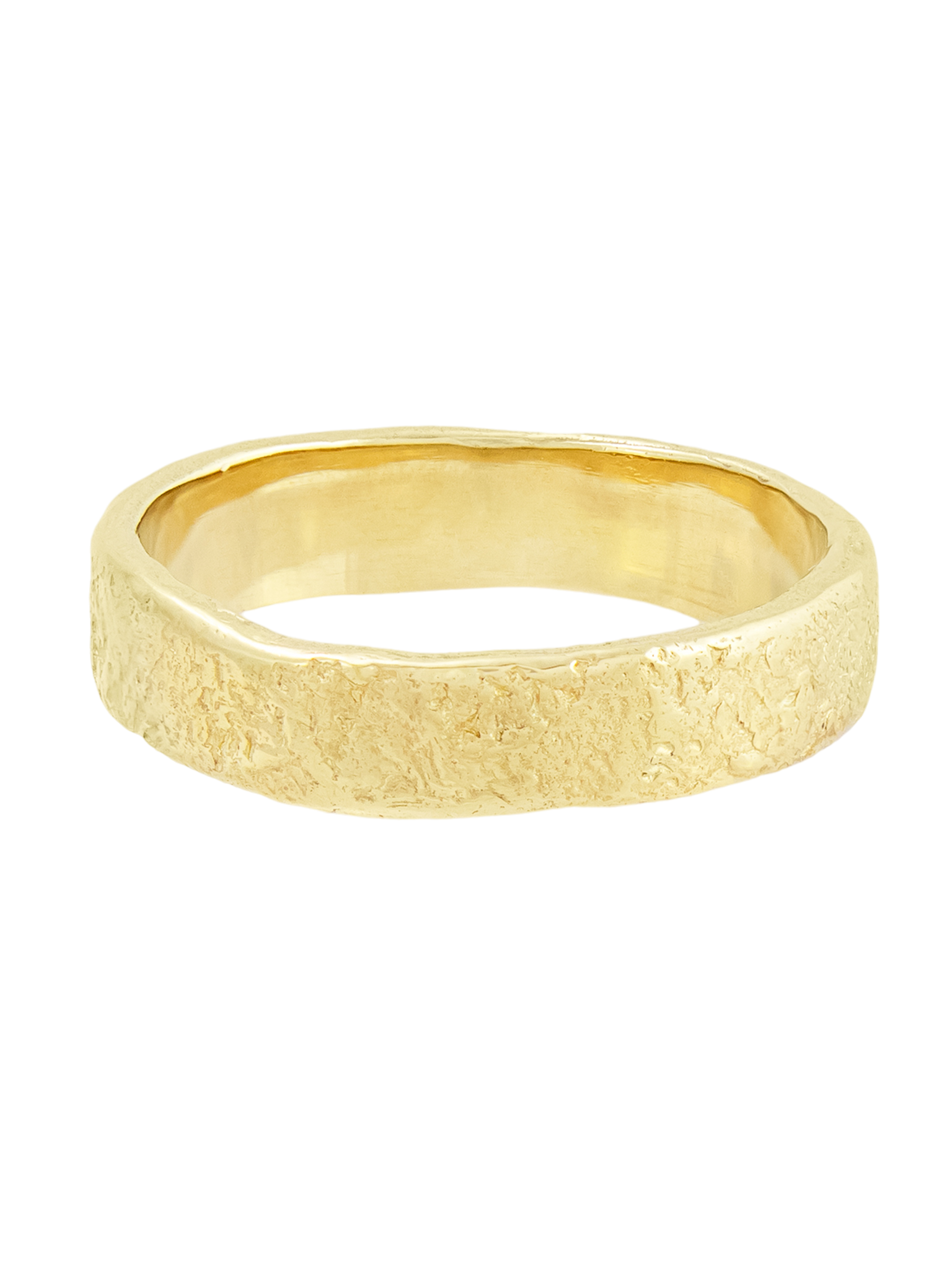 5mm organic textured wedding ring