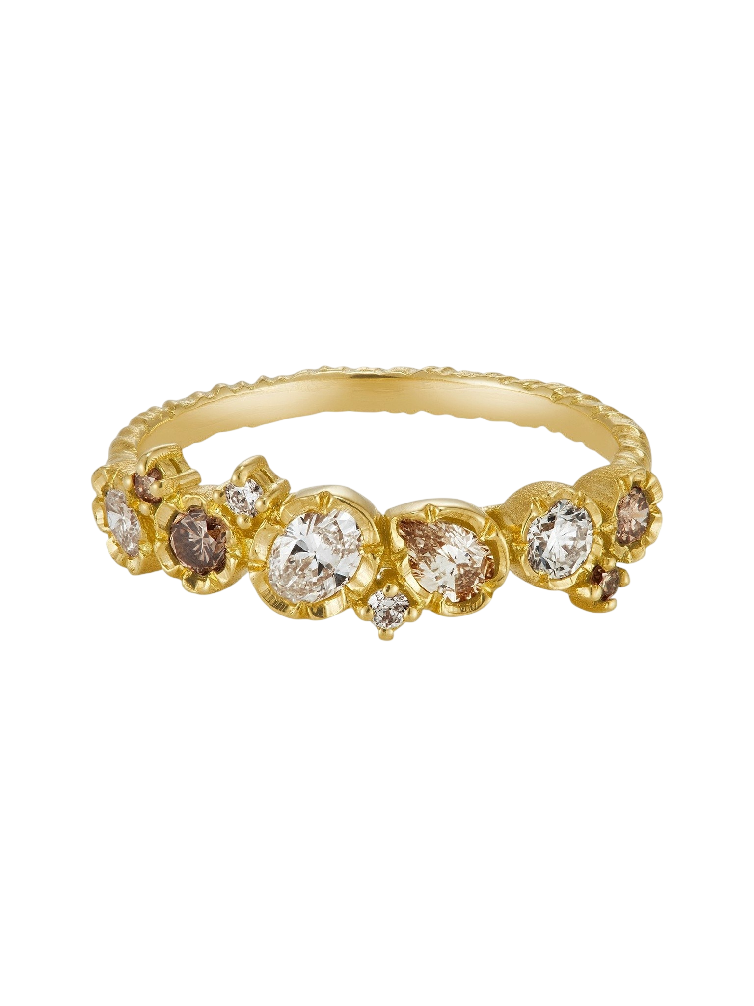 Ten Stone Flower Set Diamond Ring photo
