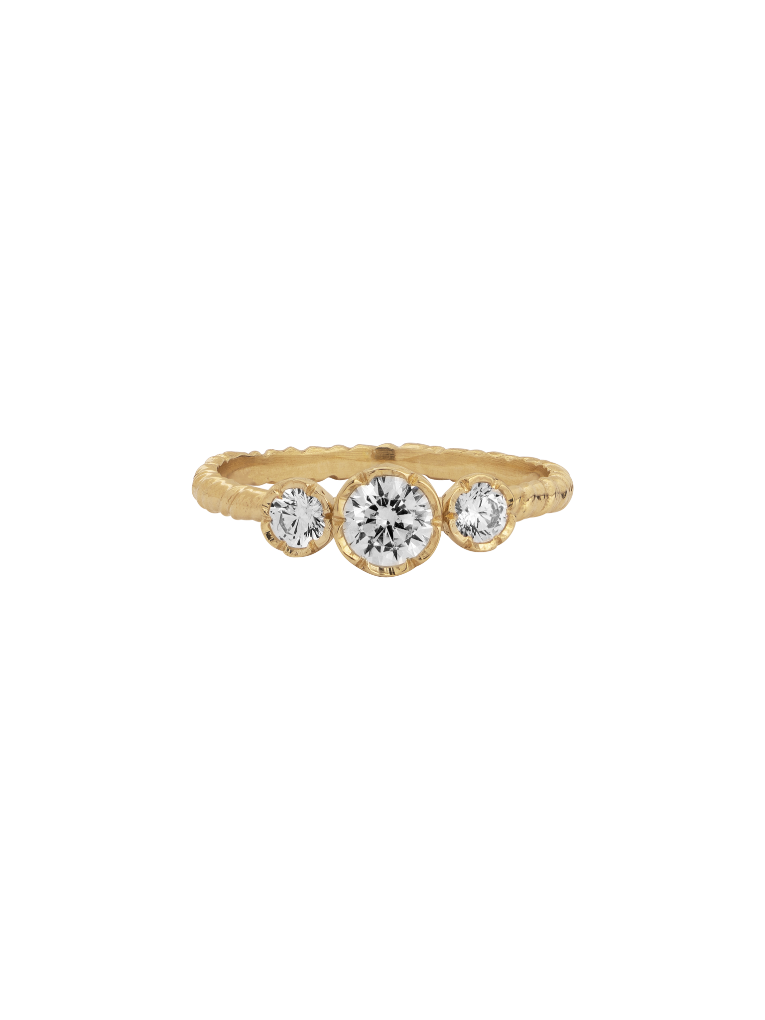 Large diamond trilogy ring