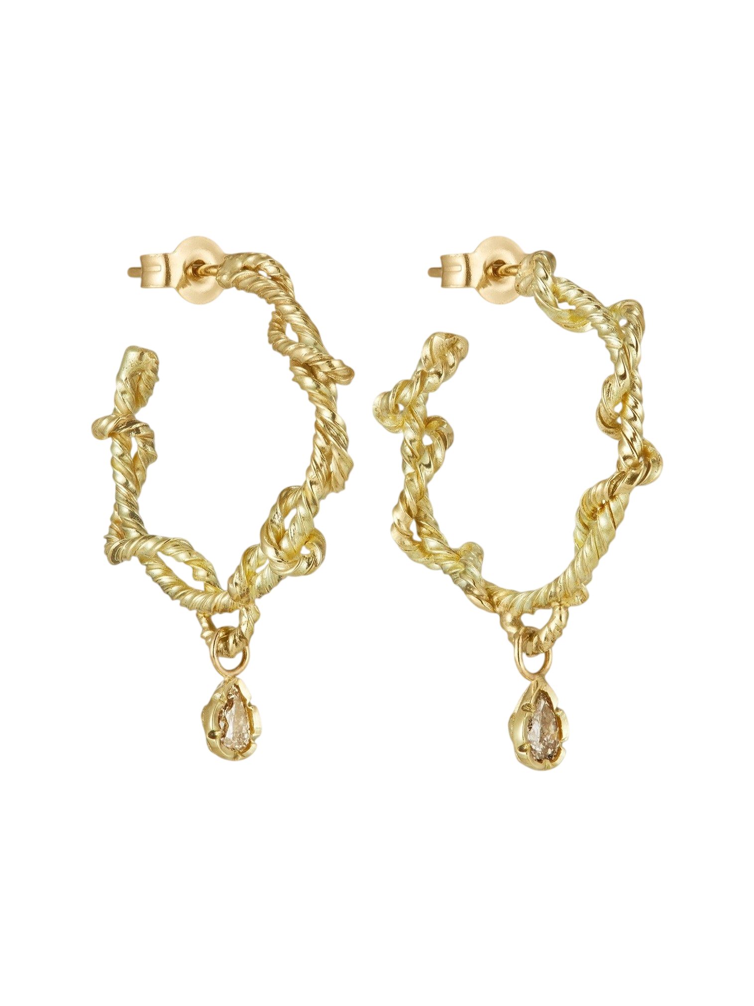 Two Twists Pear Diamond Hoop Earrings photo