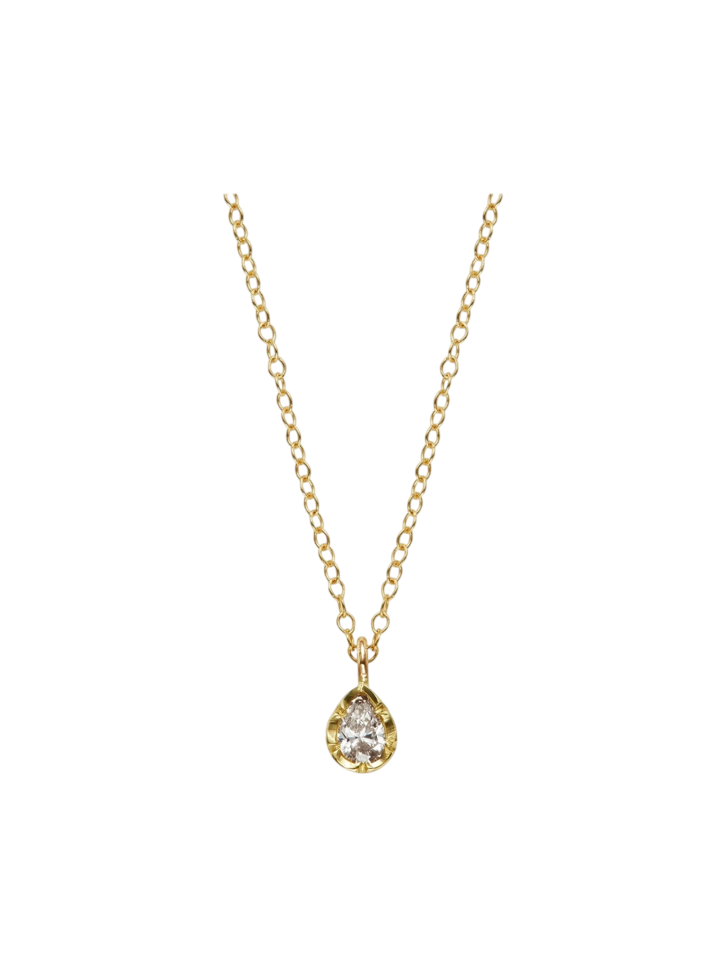 Flower Set Pear Diamond Necklace photo