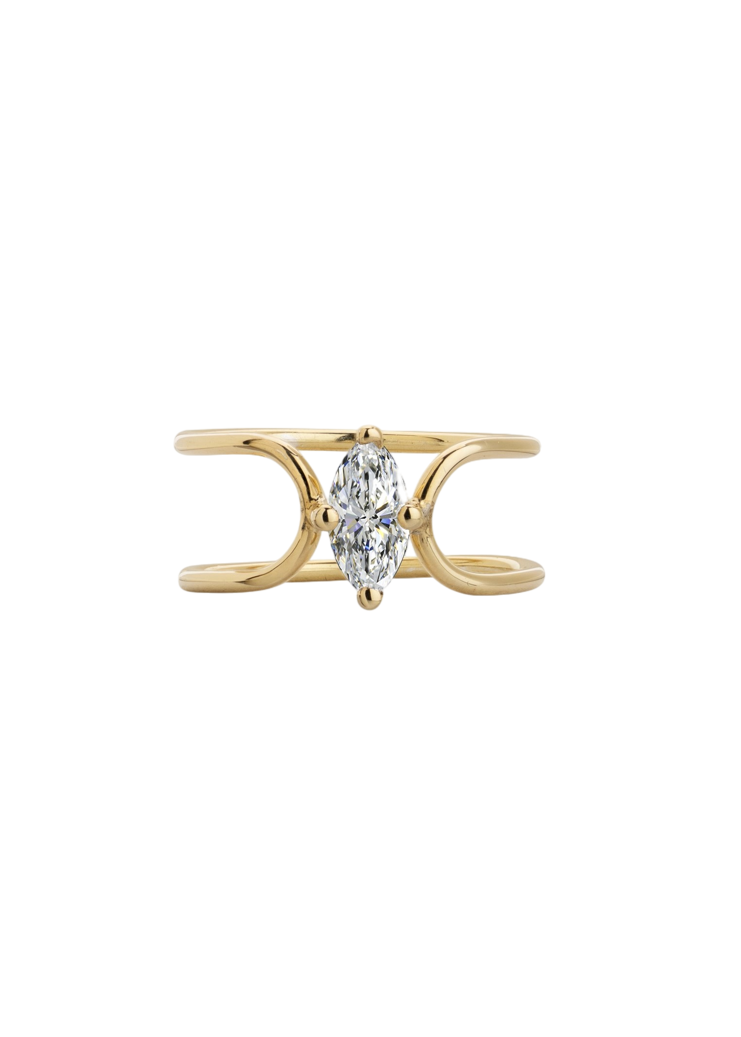 Double c marquise diamond ring