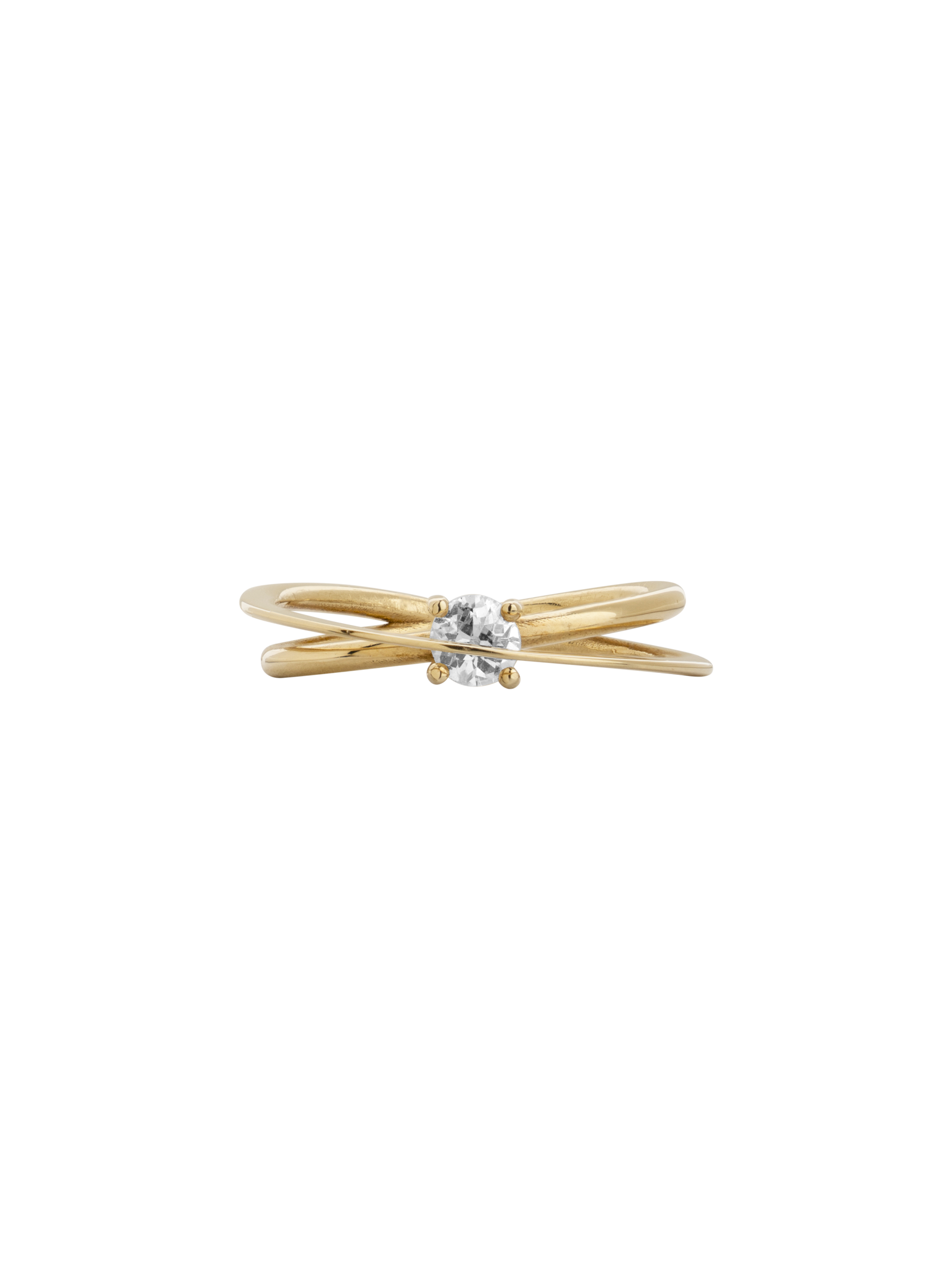 Moon ellipse solitaire ring