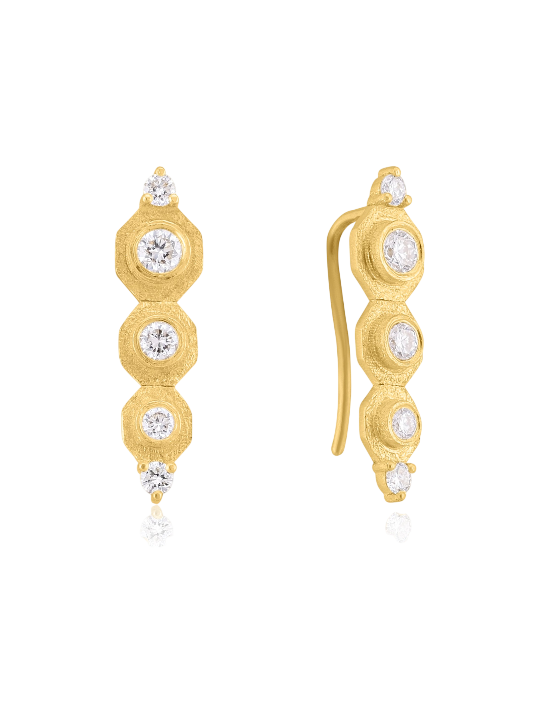 Octavia | Diamond Tip Ear Climbers photo