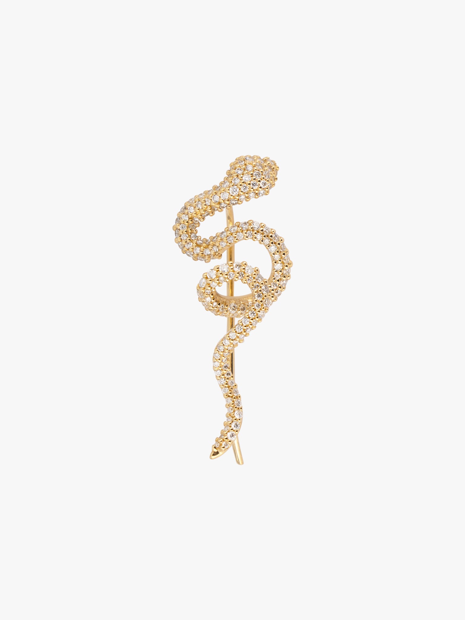Snake ear climber with pavé diamonds