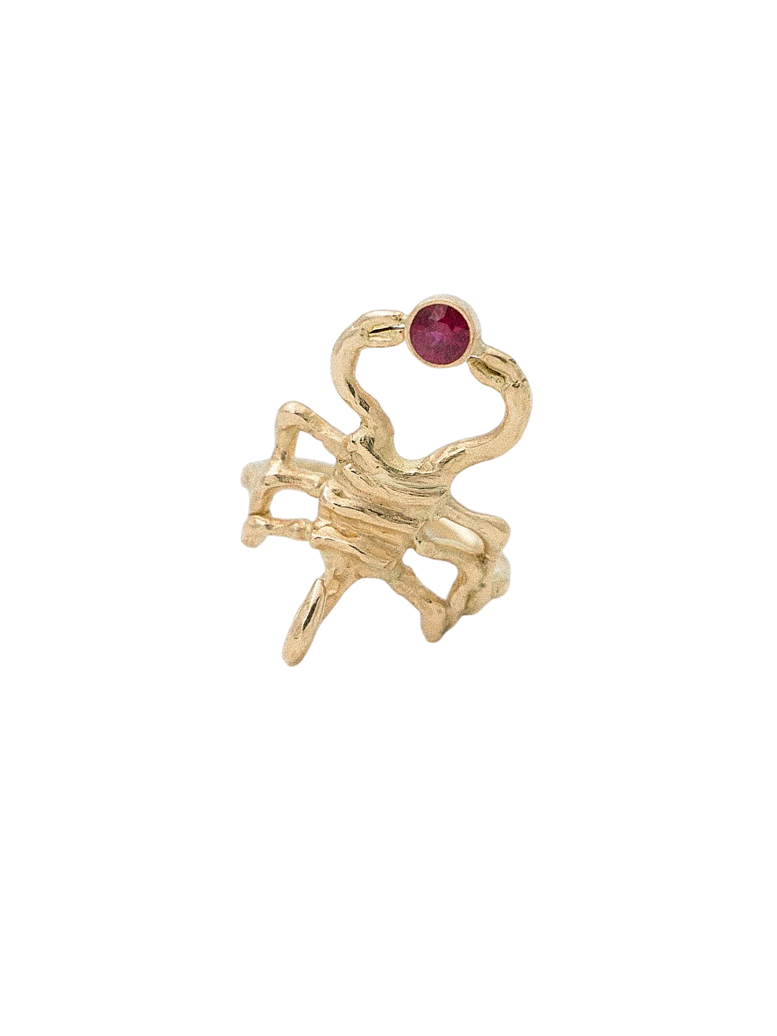 Scorpio ring 18 ct gold with Ruby