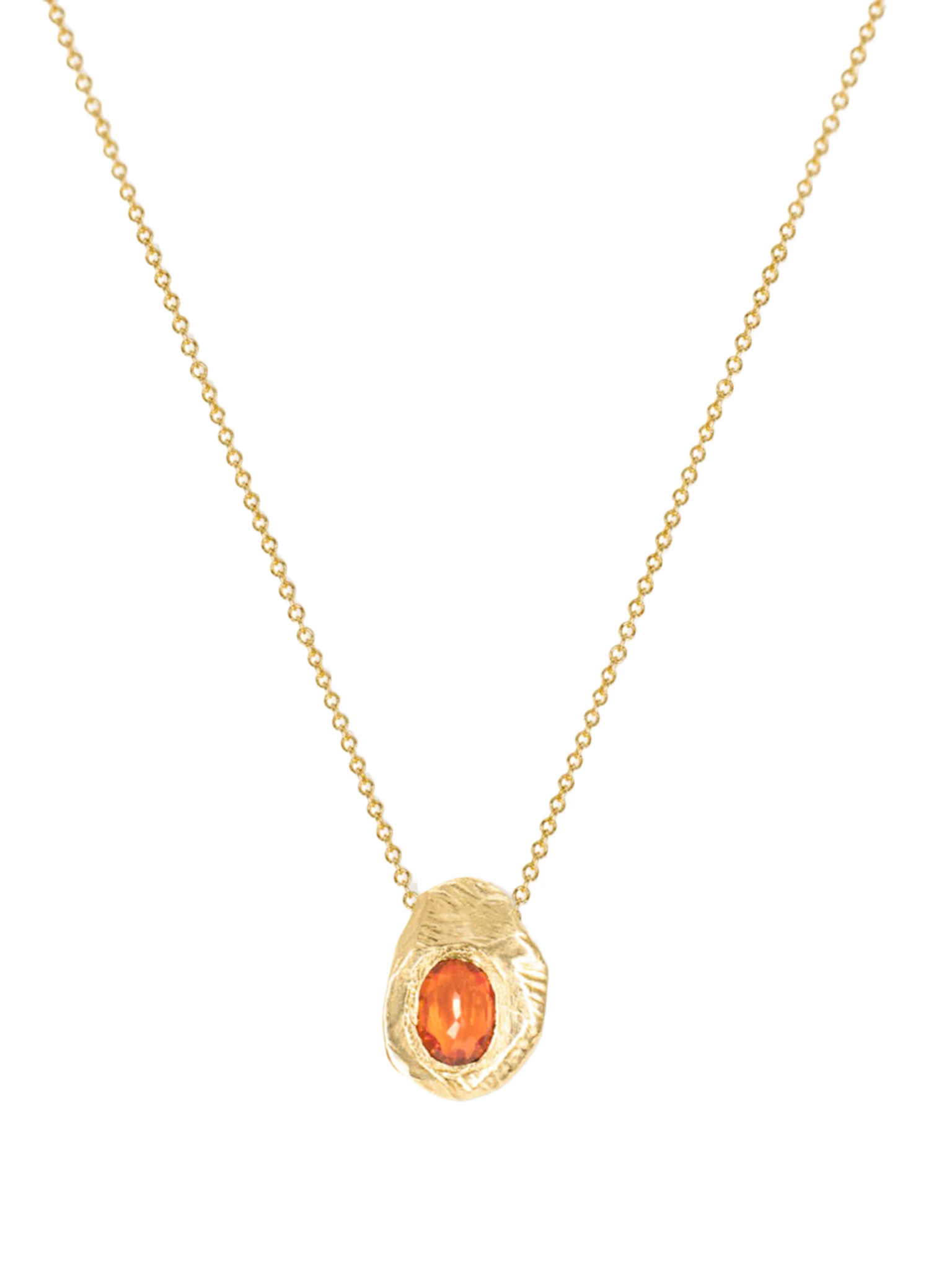 18k oval slider necklace in poppy sapphire