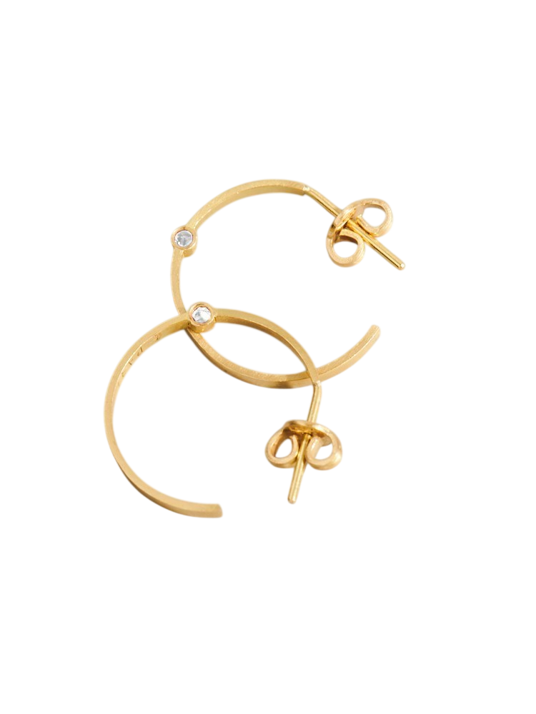 Cassini Hoops with white diamonds S