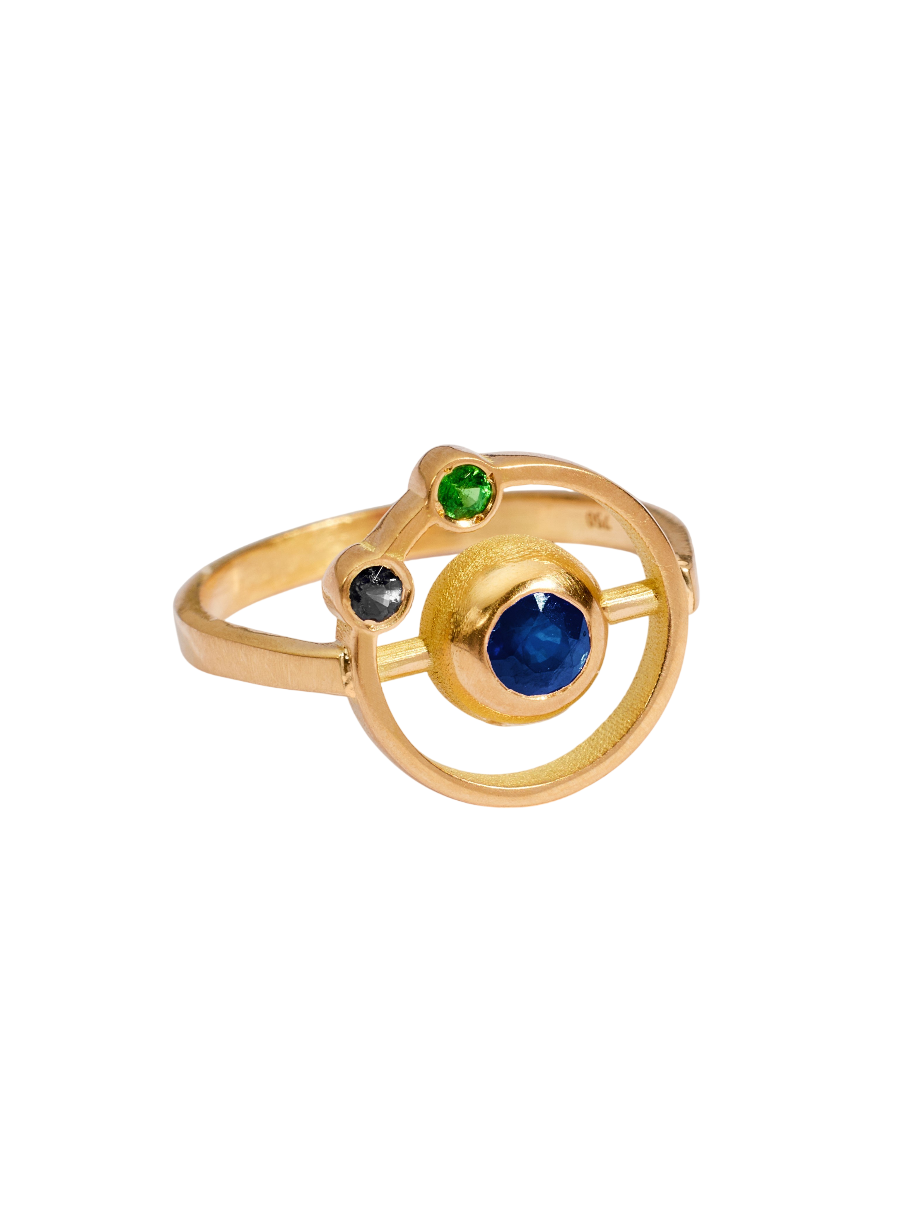Cronus ring in blue sapphire