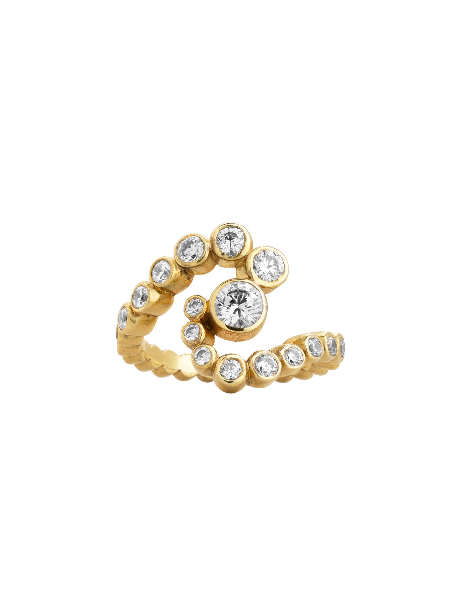 Spiral diamond ring 18k fairtrade gold