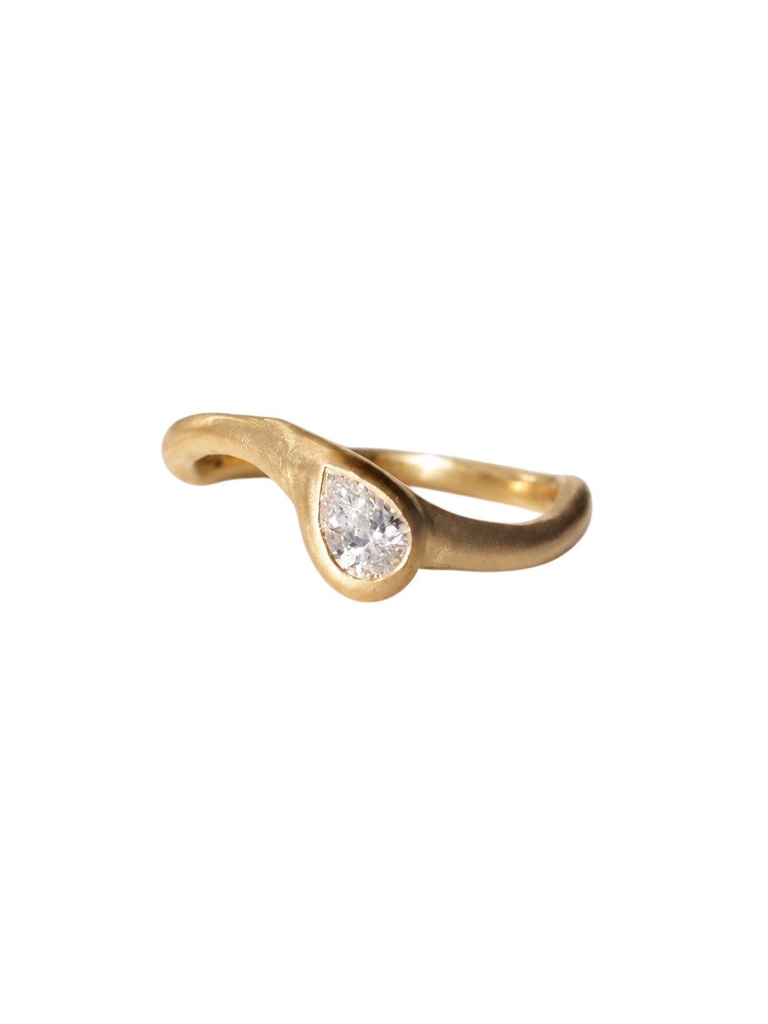 Tear Drop Solitaire Diamond Ring