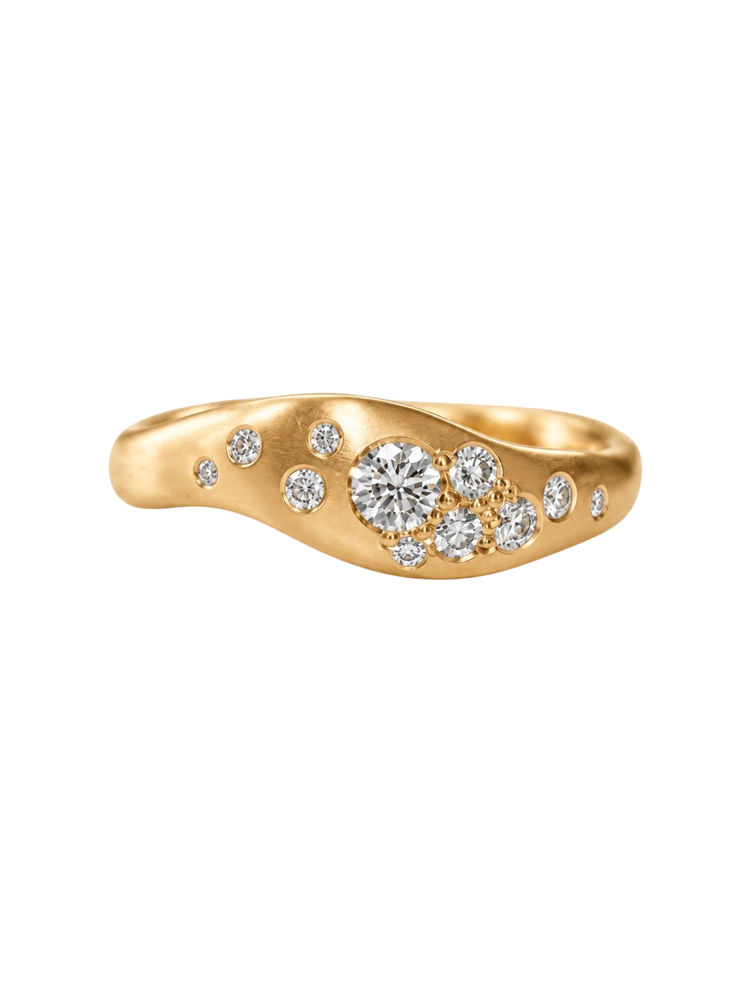 Dipped In Diamonds Wave Ring, Medium