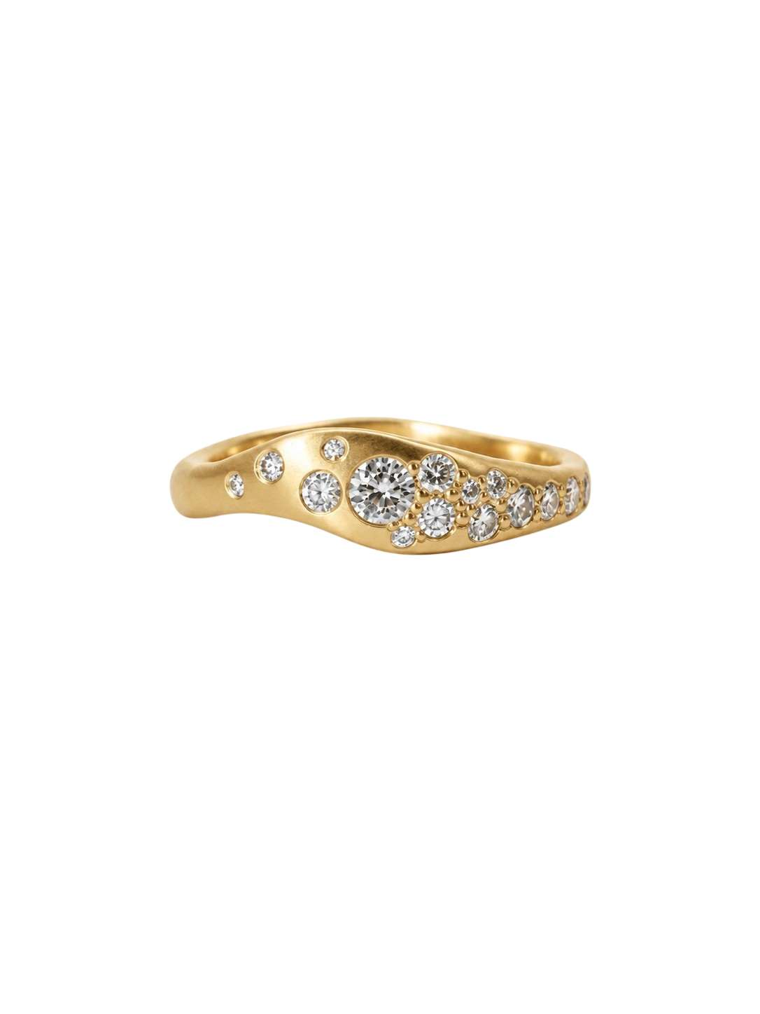 Dipped In Diamonds Wave Ring, Small