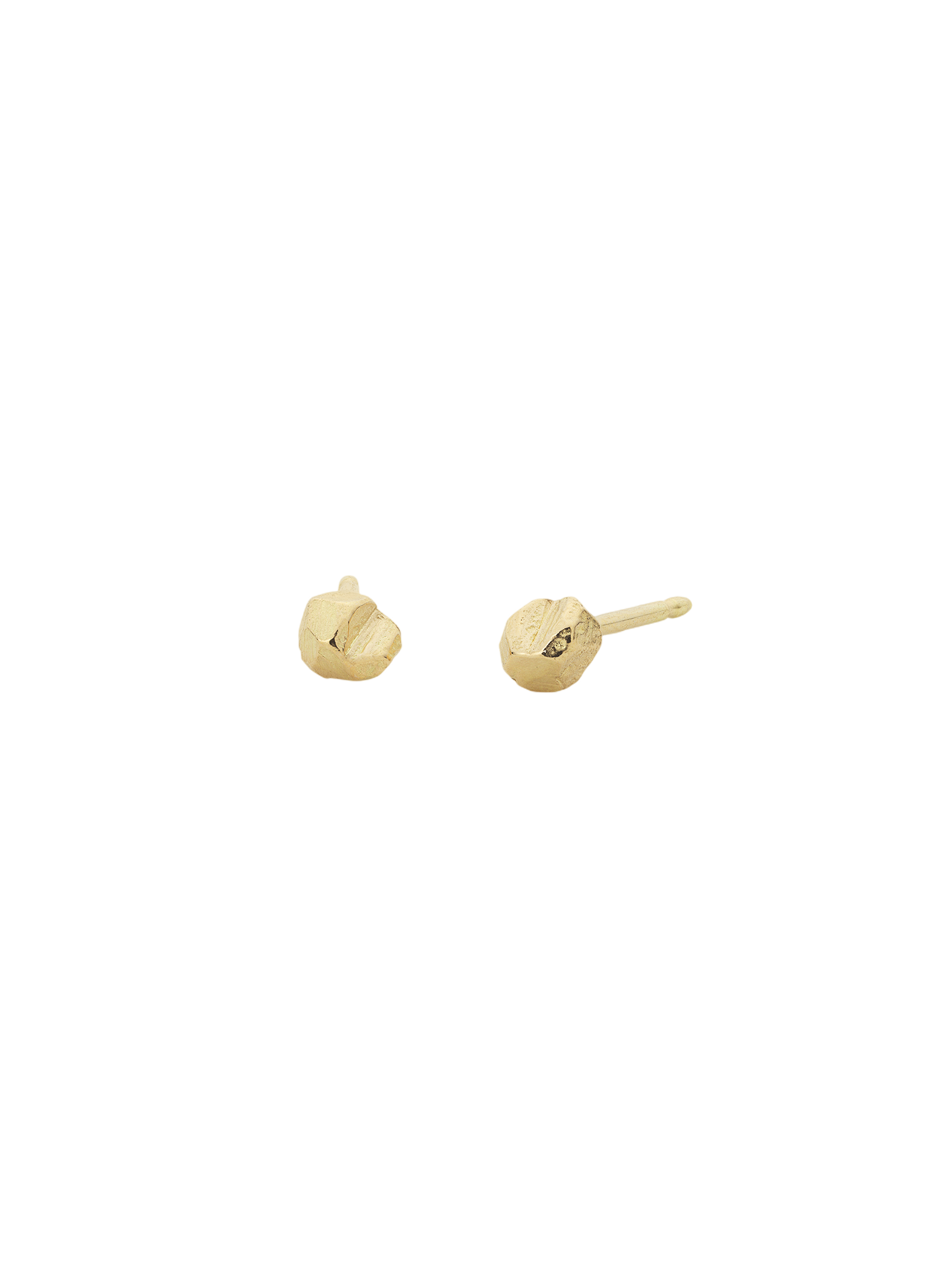 Gold nugget stud earring