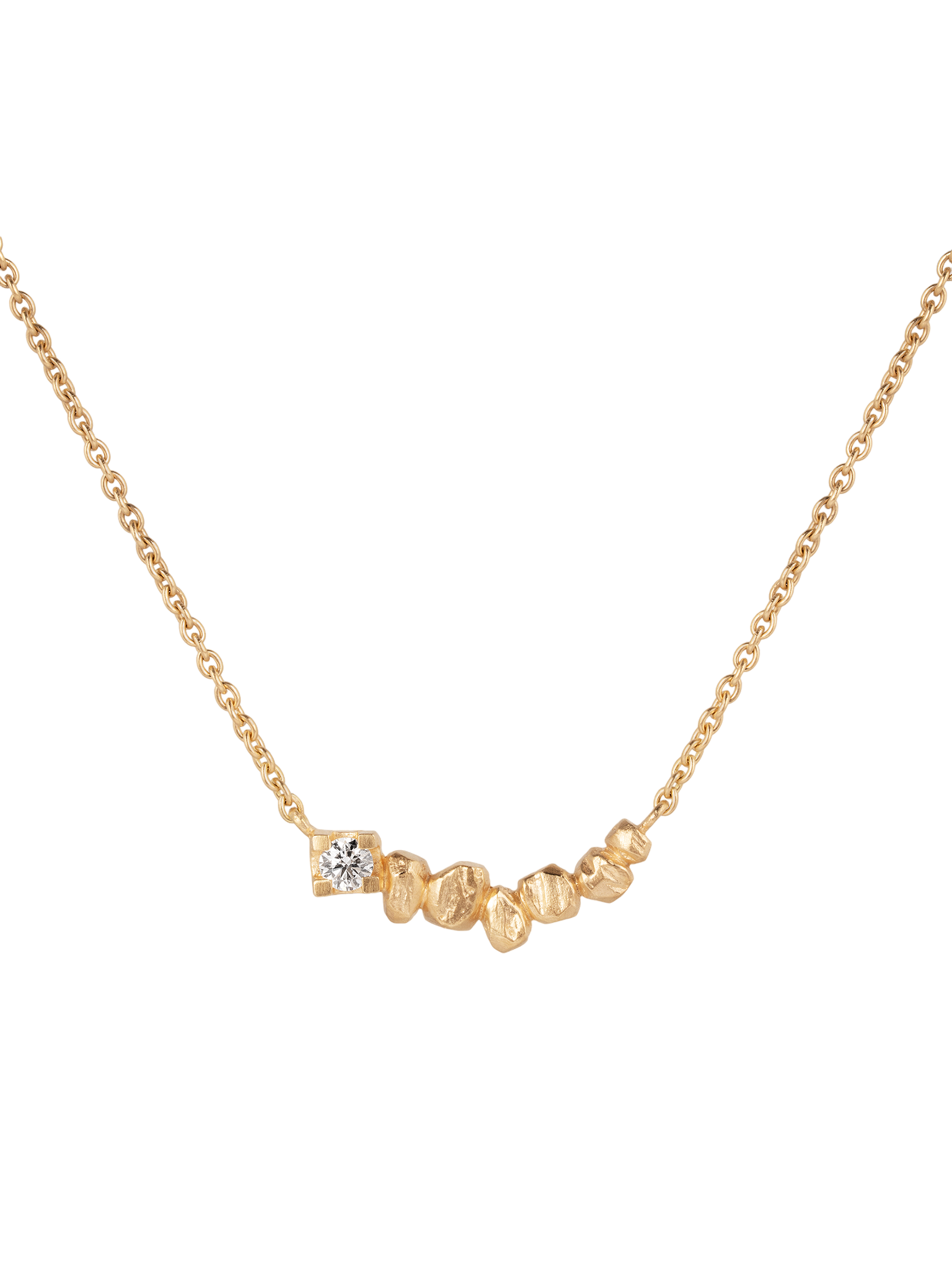 Lux gold nugget & diamond necklace