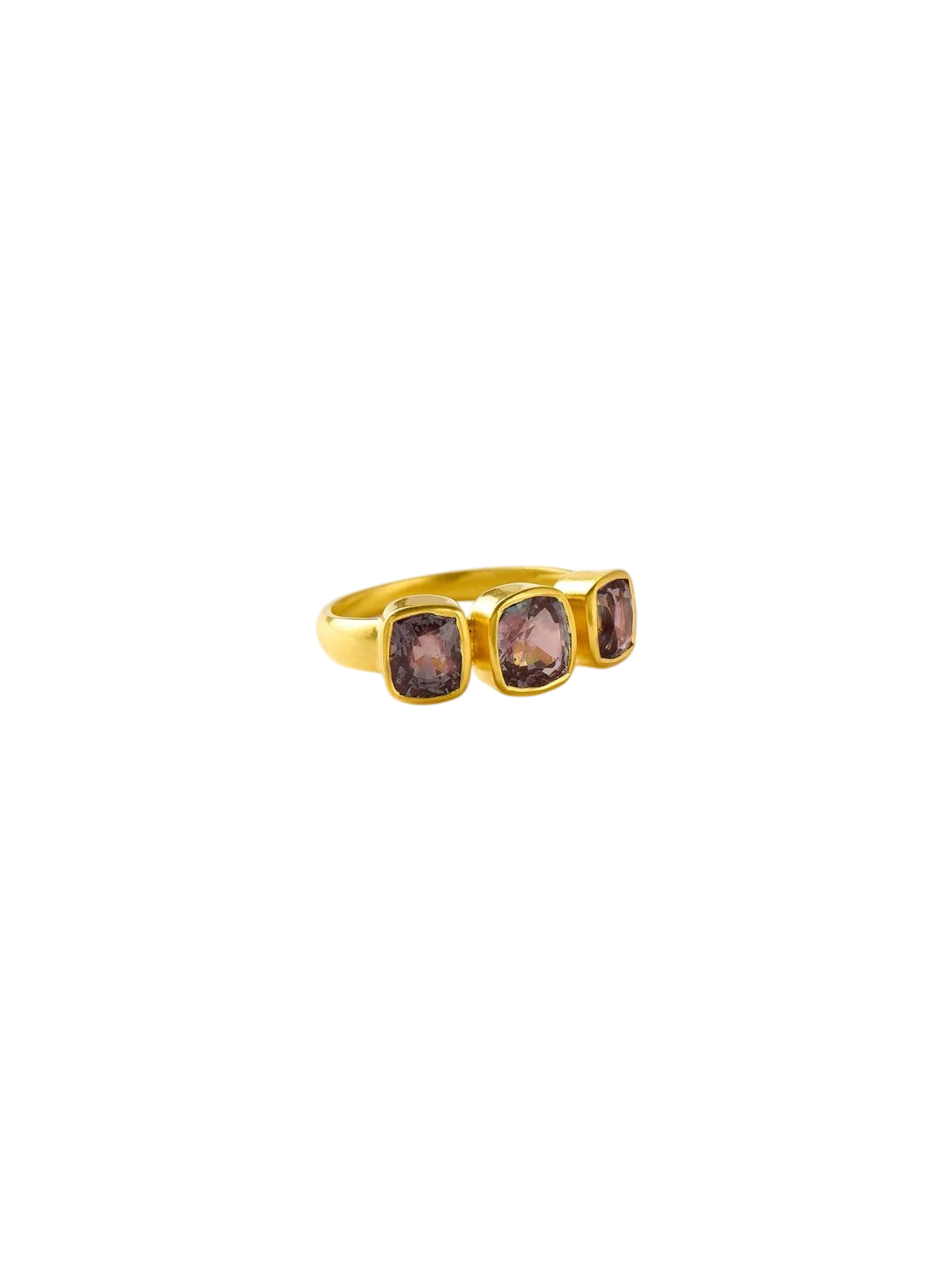 18kt Gold The Middle Path Spinel Three Stone Ring