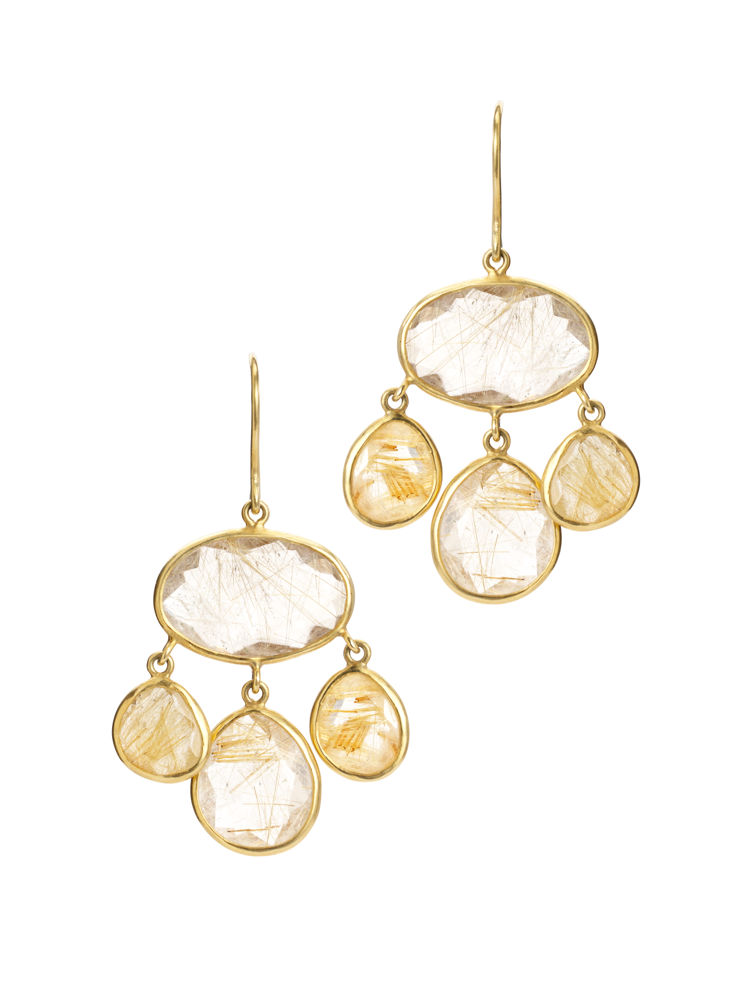 Rutilated quartz jellyfish earrings
