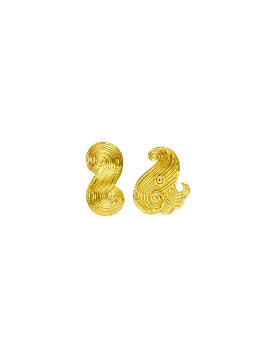 18kt Gold PSTM Myanmar Poseidon's Waves Studs