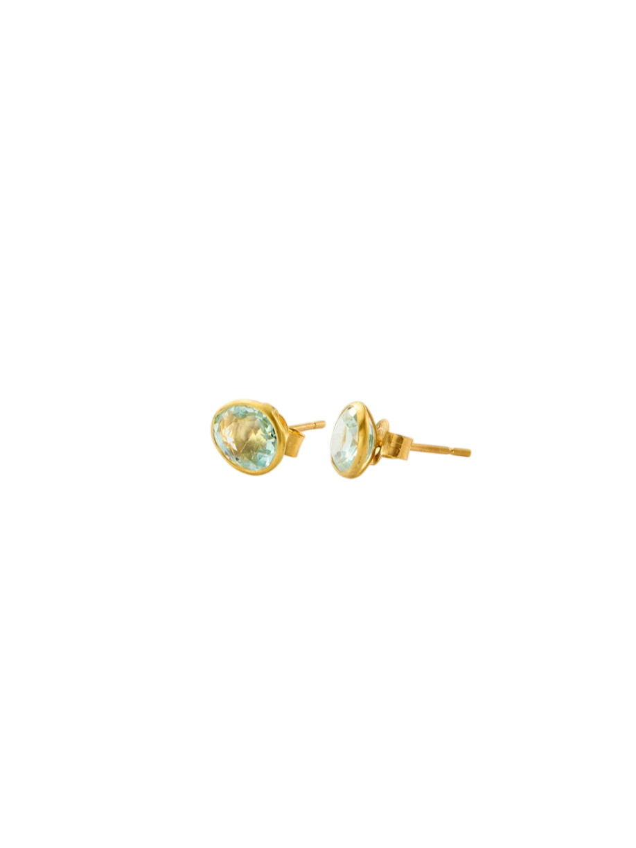 18kt Gold Aquamarine Classic Studs photo