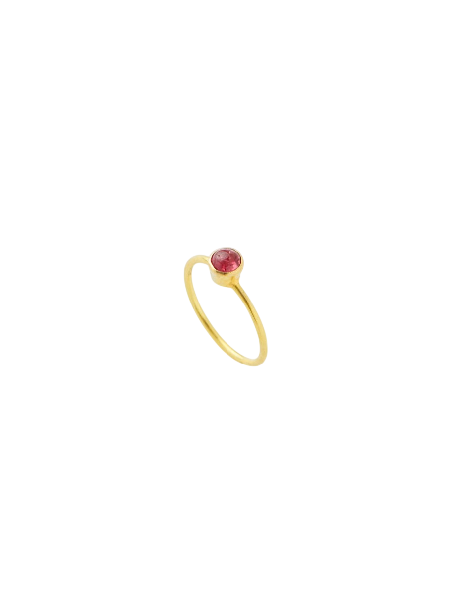 18kt Gold PSTM Myanmar Red Spinel Aawine Cup Ring