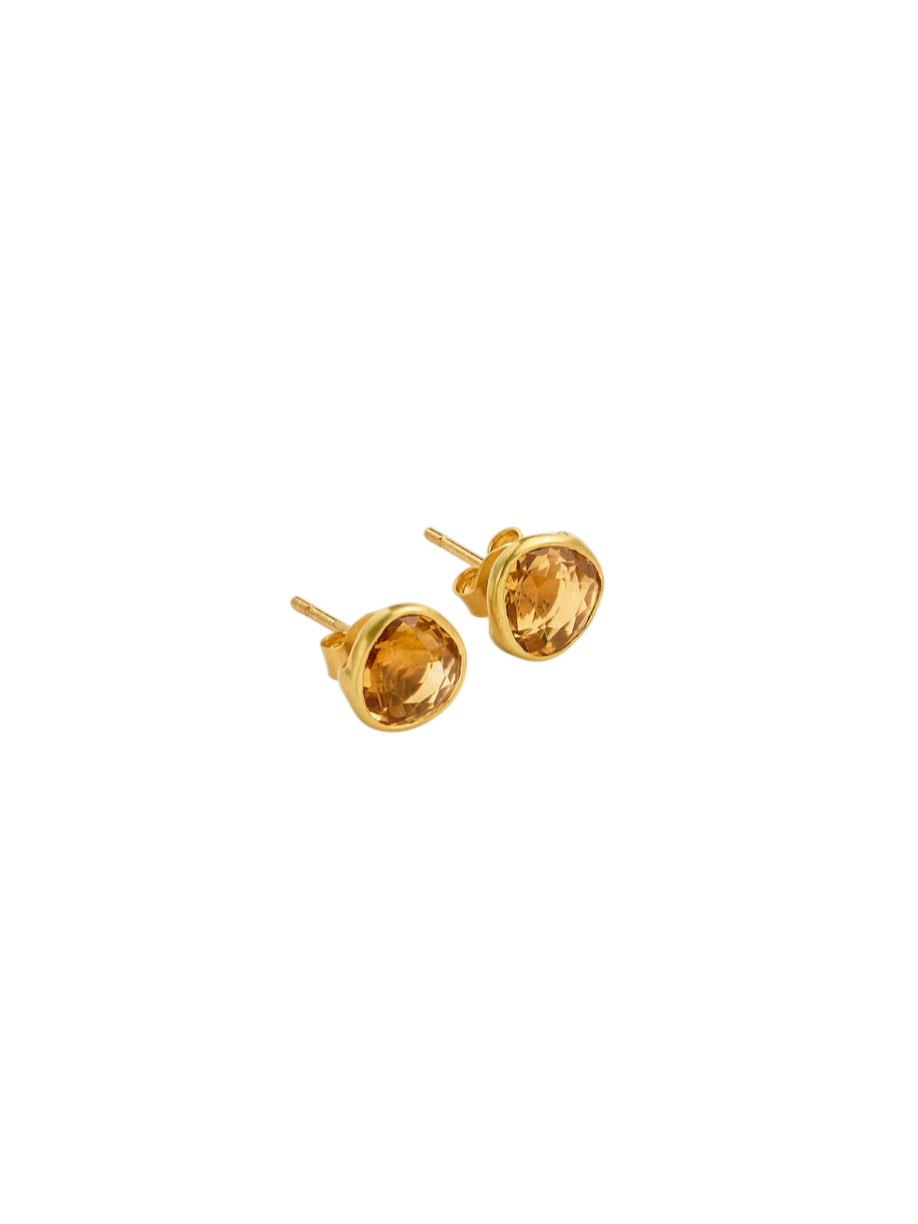 18kt Gold Citrine Classic Studs