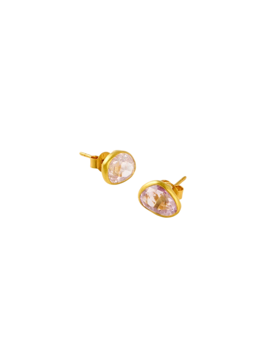 18kt Gold Kunzite Classic Studs