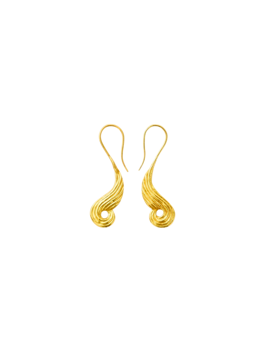 18kt Gold PSTM Myanmar Poseidon's Waves Earrings