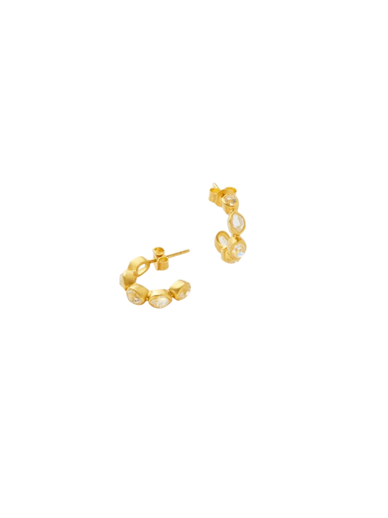 18kt Gold Theia Herkimer Diamond Small Hoops