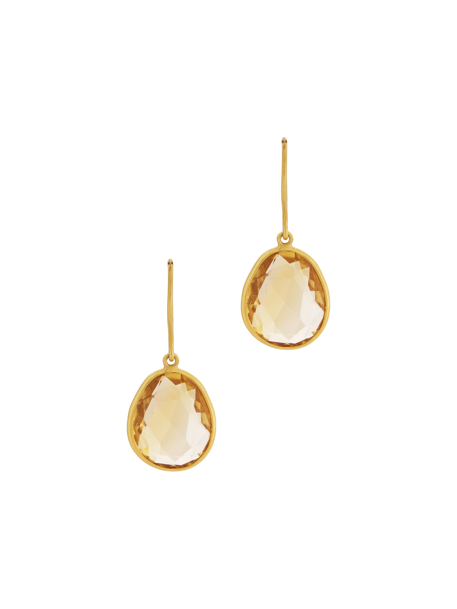 Single drop citrine earrings