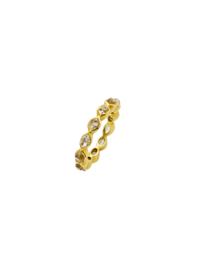 18kt Gold Herkimer Diamond Eternity Ring
