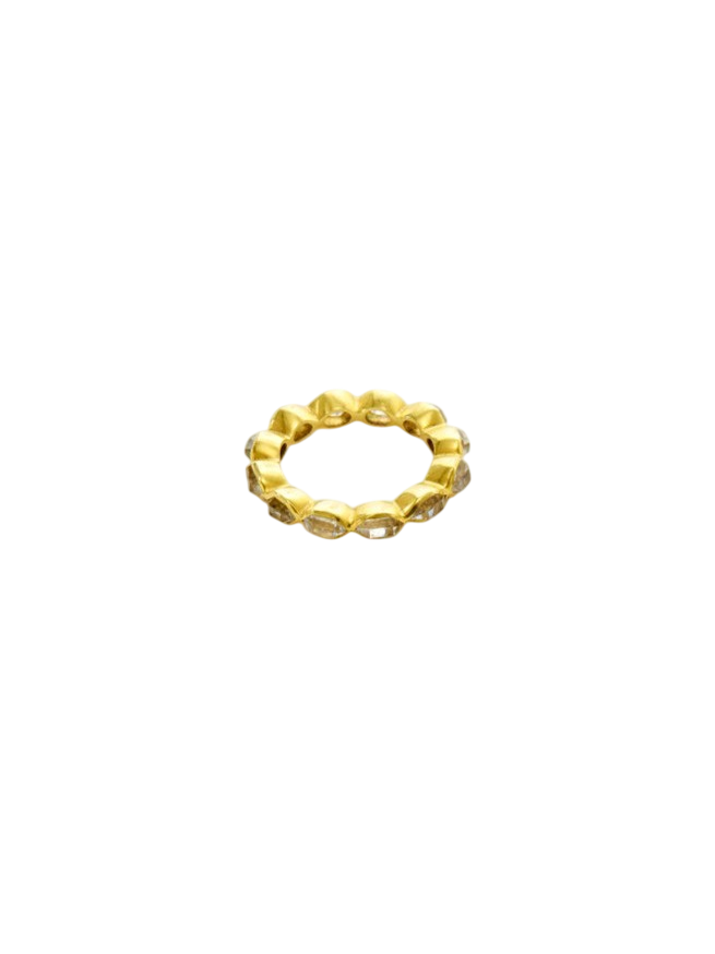 18kt Gold Herkimer Diamond Eternity Ring