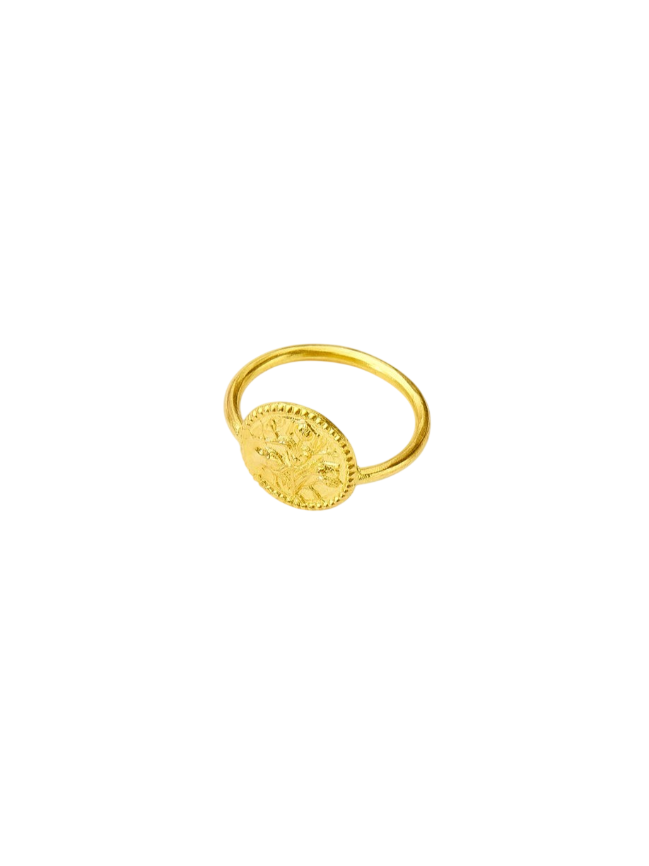 22kt Gold Goddess Durga Round Ring