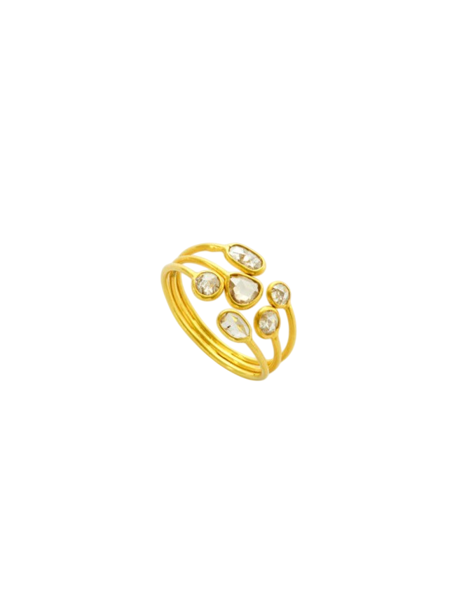 18kt Gold Diamond Small Almost Ring
