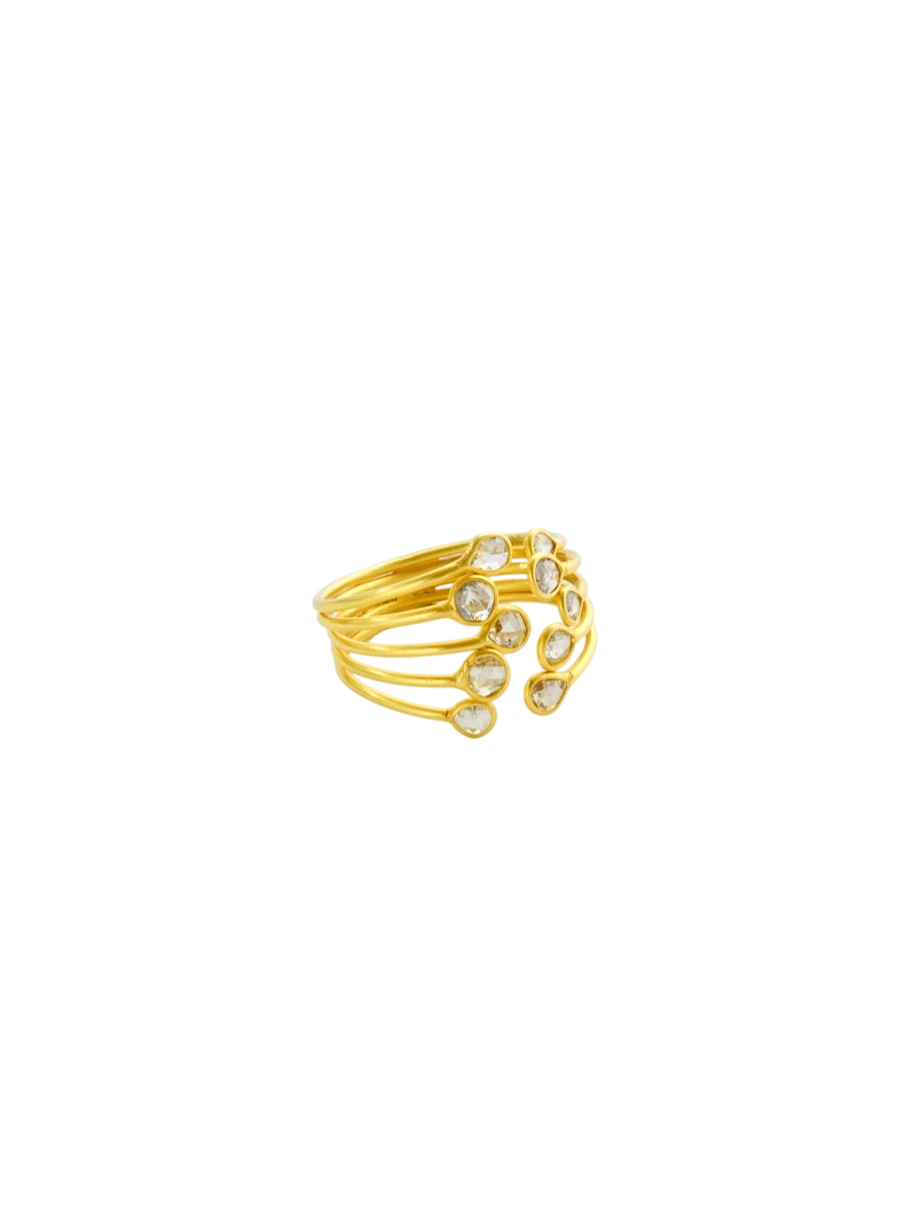 18kt Gold Diamond Large Almost Ring