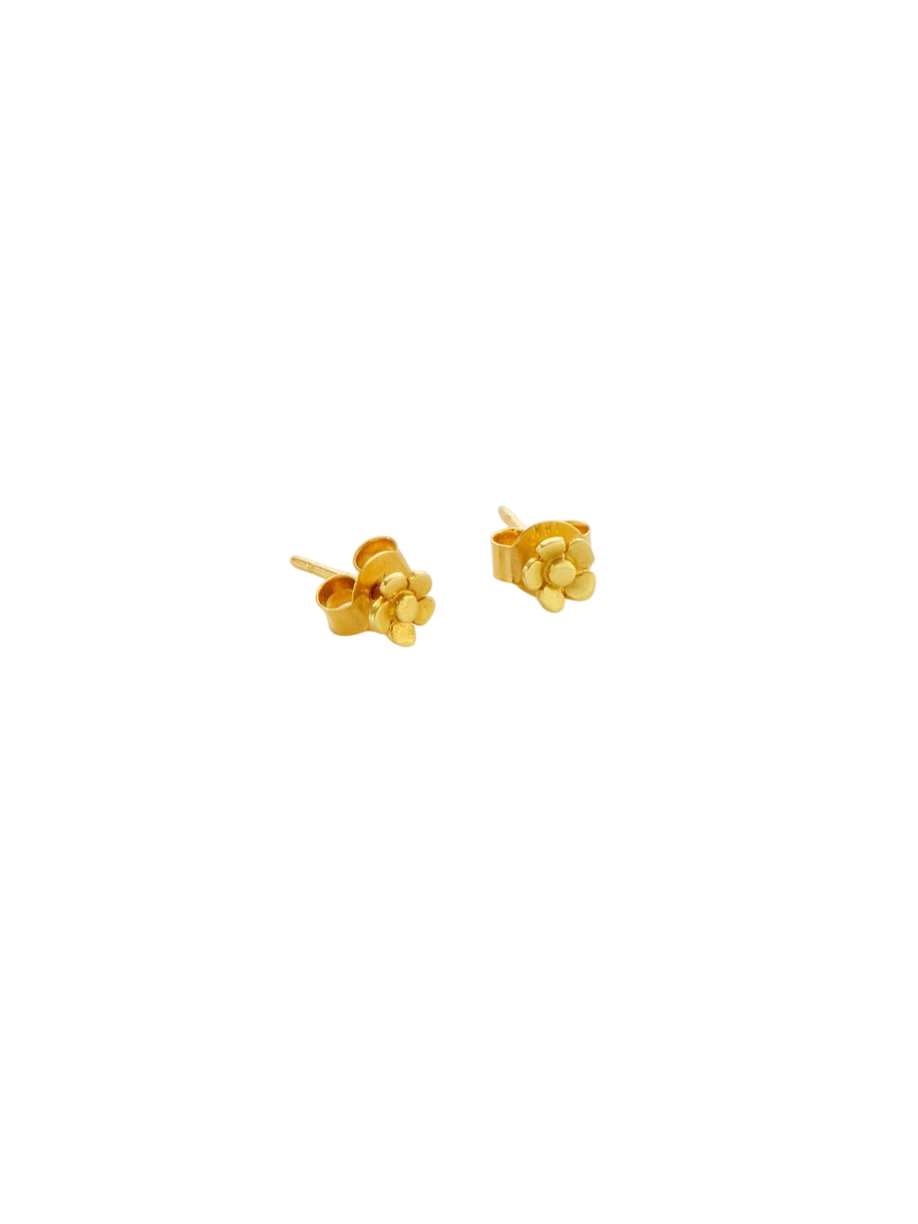 18kt Gold Daisy Flower Studs